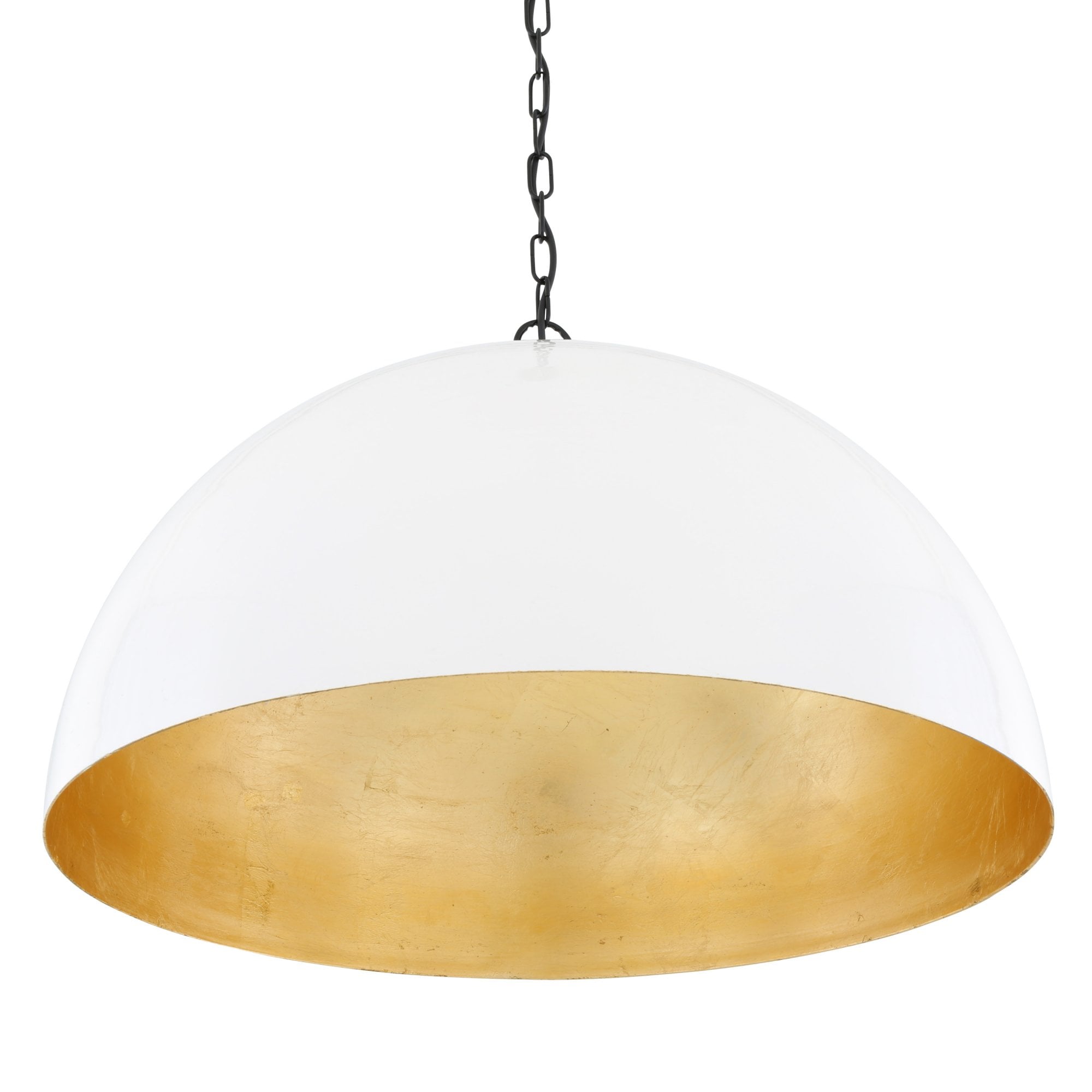 Goma pendant, White, Gold Leaf Inner