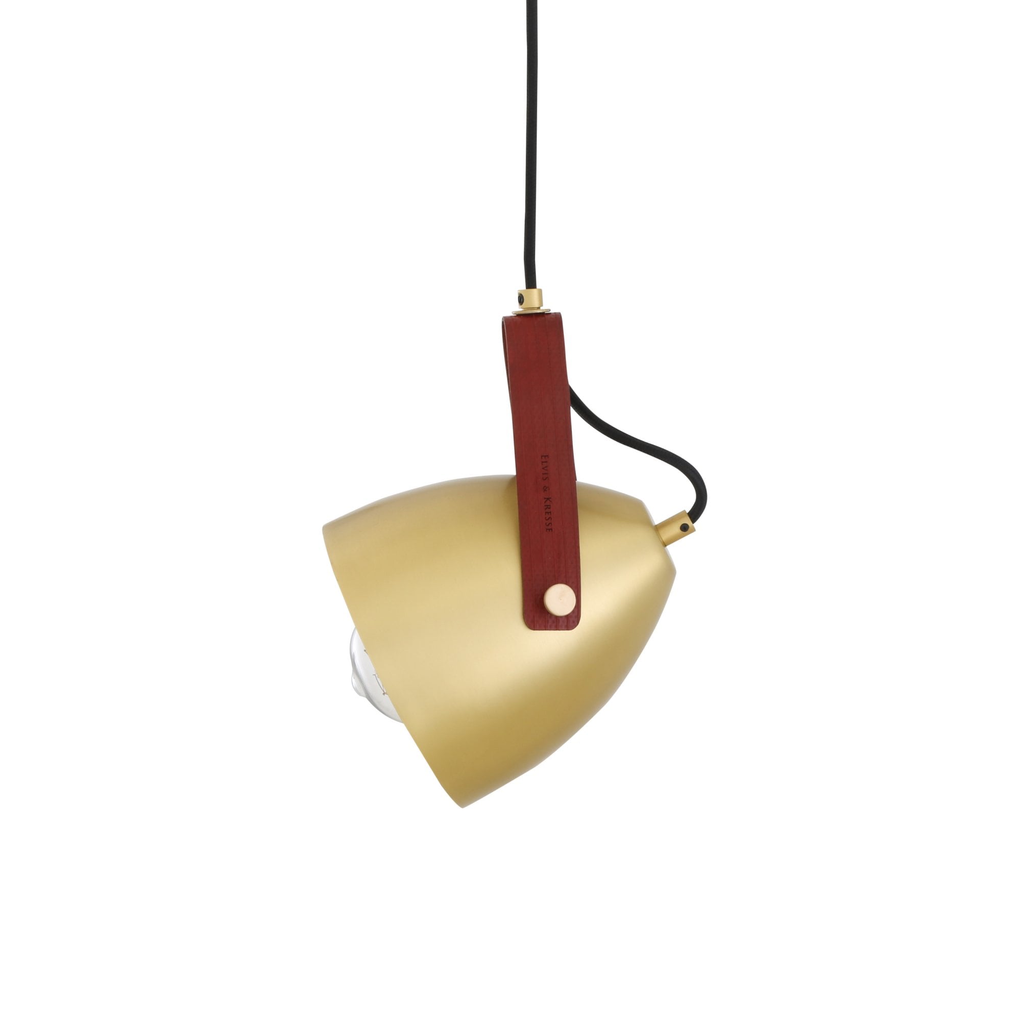 Southwark Pendant, Antique Brass, Red Strap