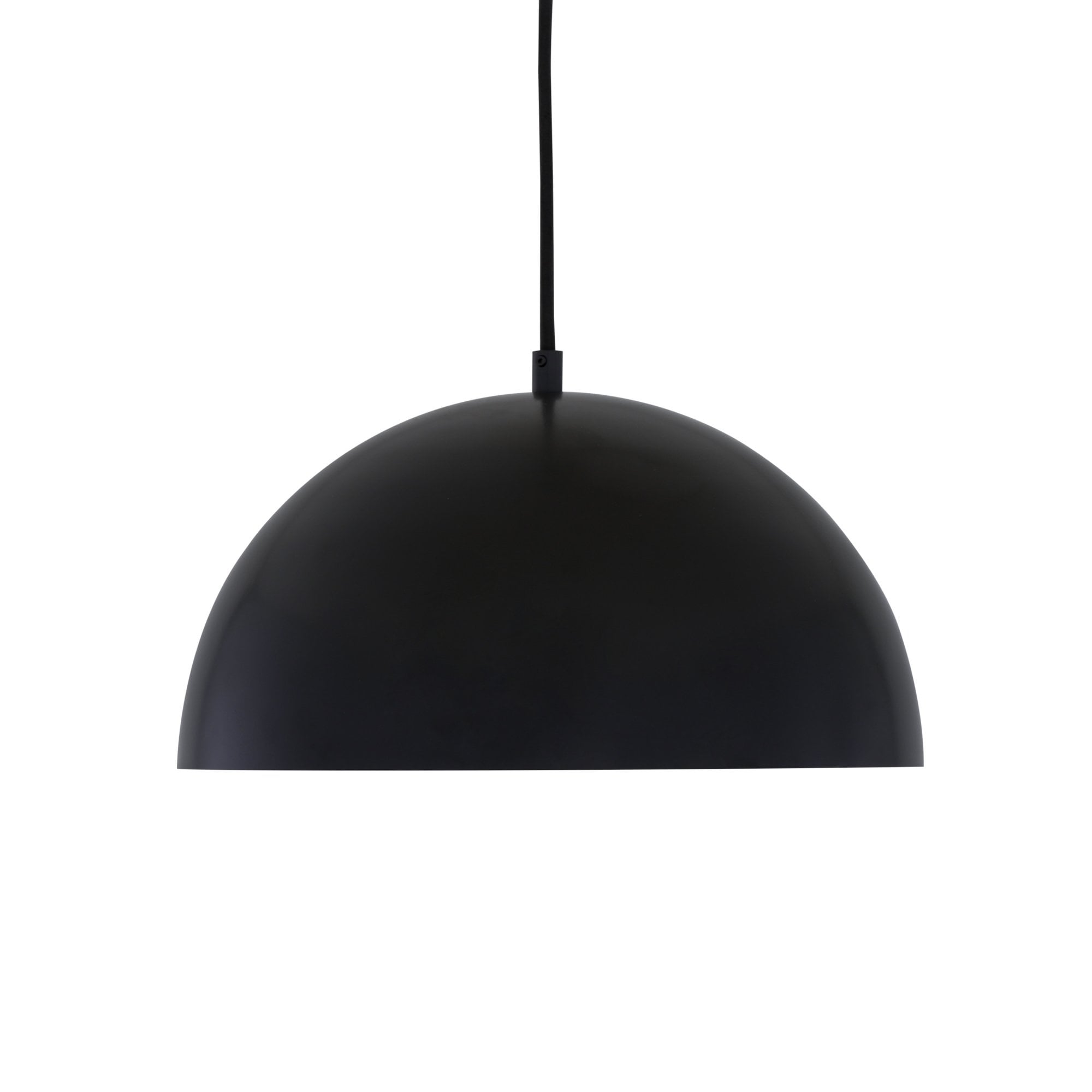 Avon 30cm Pendant, Matt Black, Satin Brass Inner