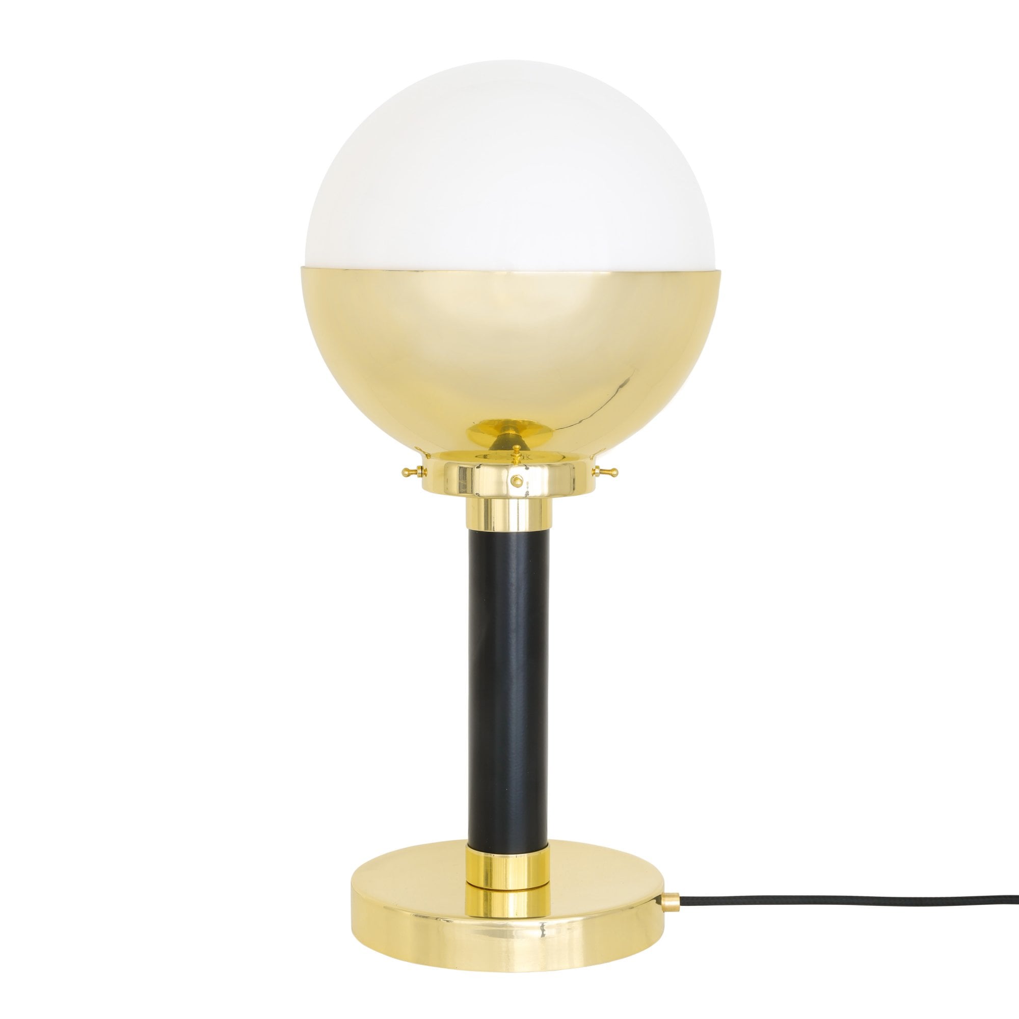 Florence Table Lamp, Antique Brass, Clear Glass