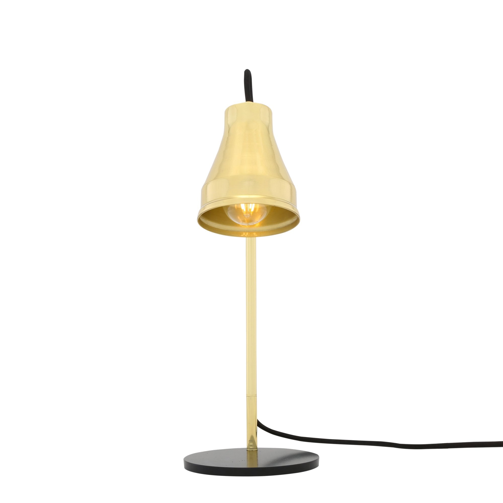 Douglas Table Lamp, Polished Brass, Black Base