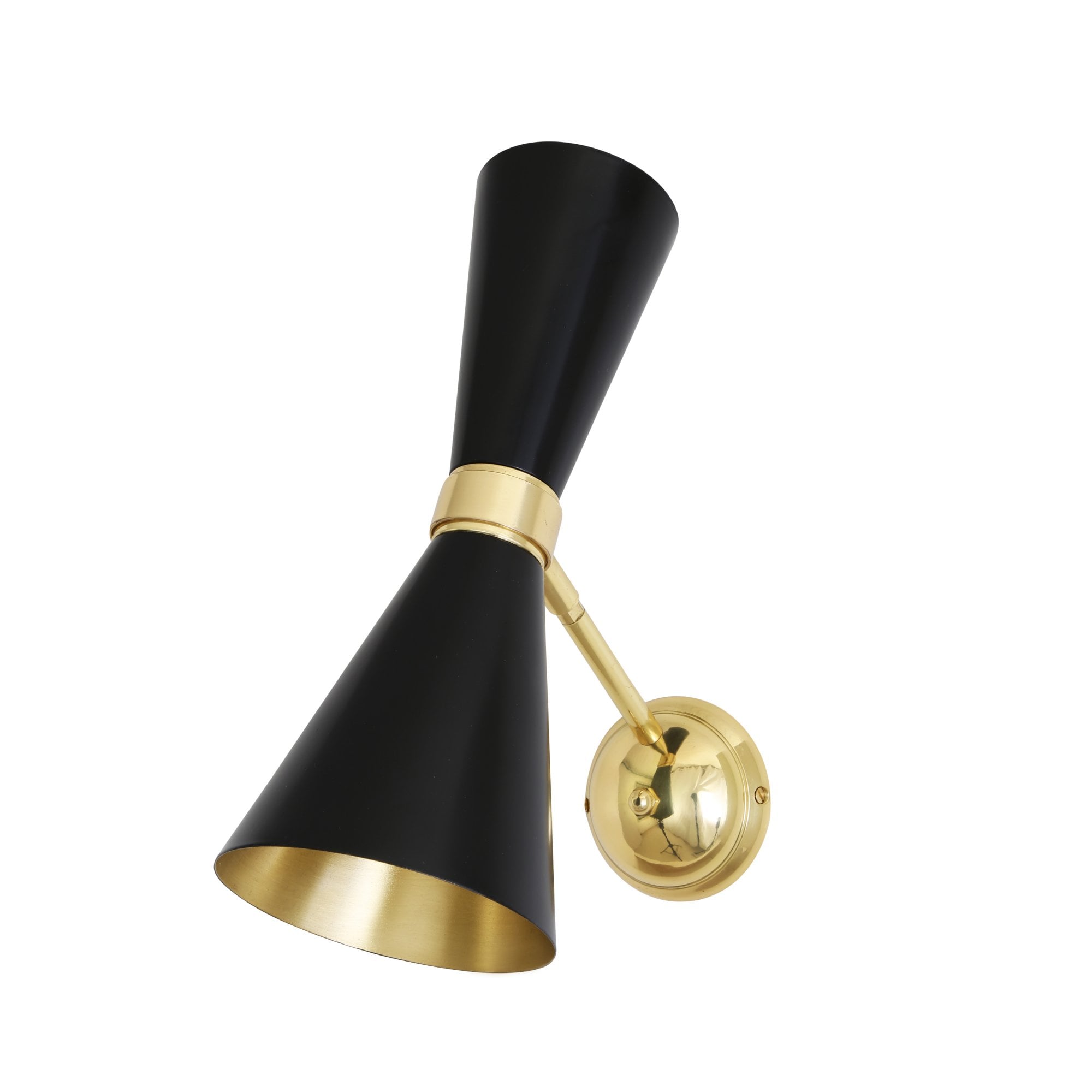 Cairo Adjustable Wall Light, Polished Brass, Matt Black