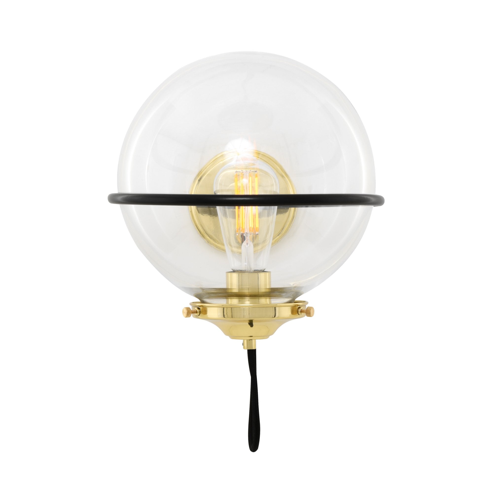 Oranmore 25cm Wall Light, Antique Brass & Matt Black, CL