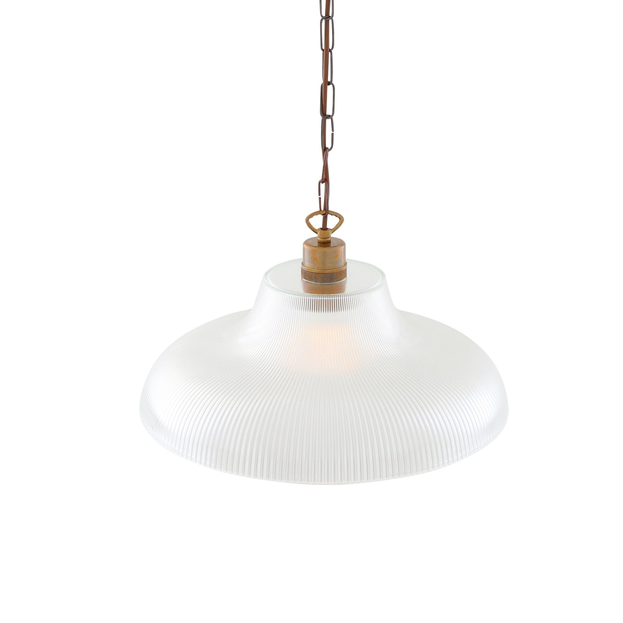 London 40cm Prismatic Railway Pendant, Antique Brass