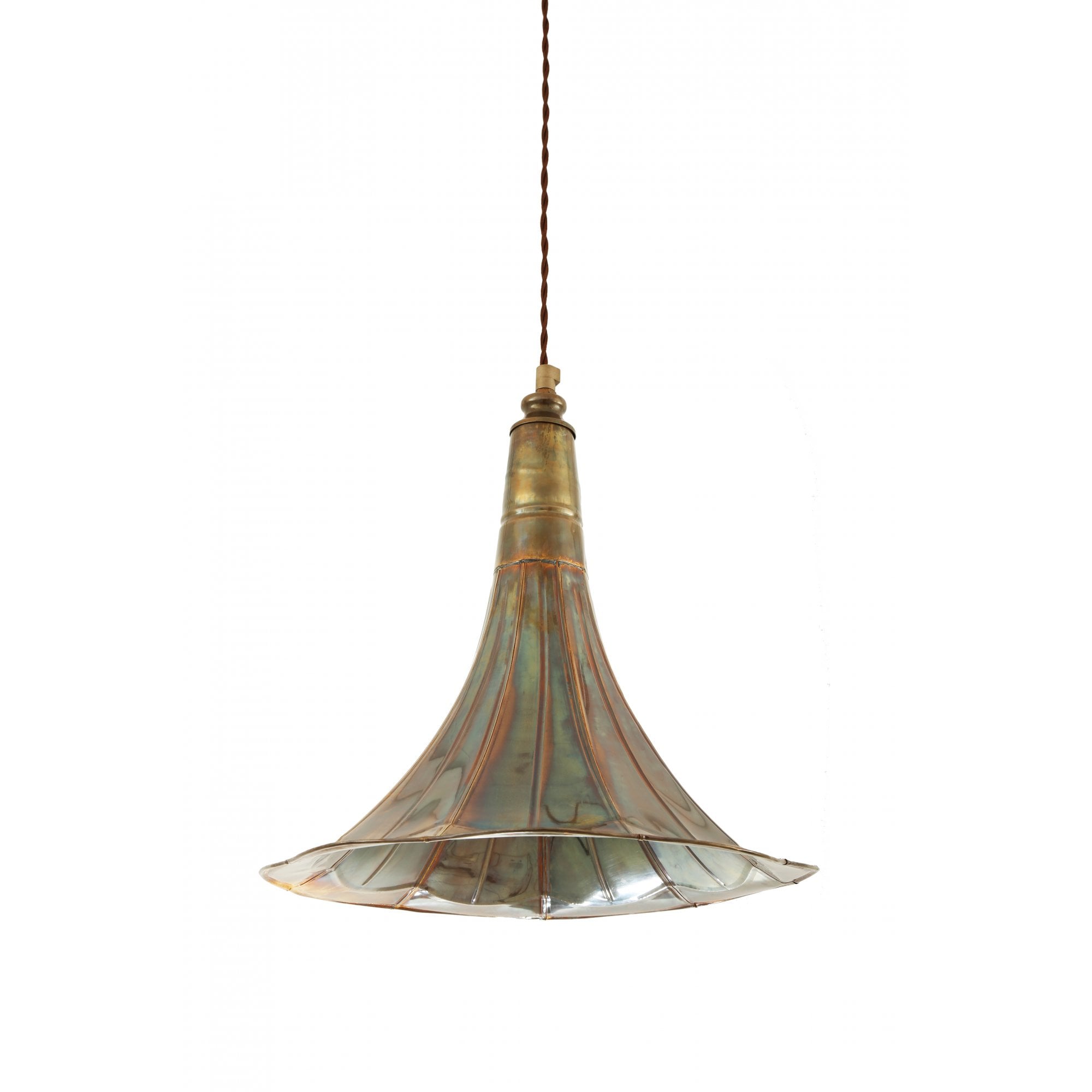 Vintage Gramophone Ceiling Pendant Light - Antique  Brass