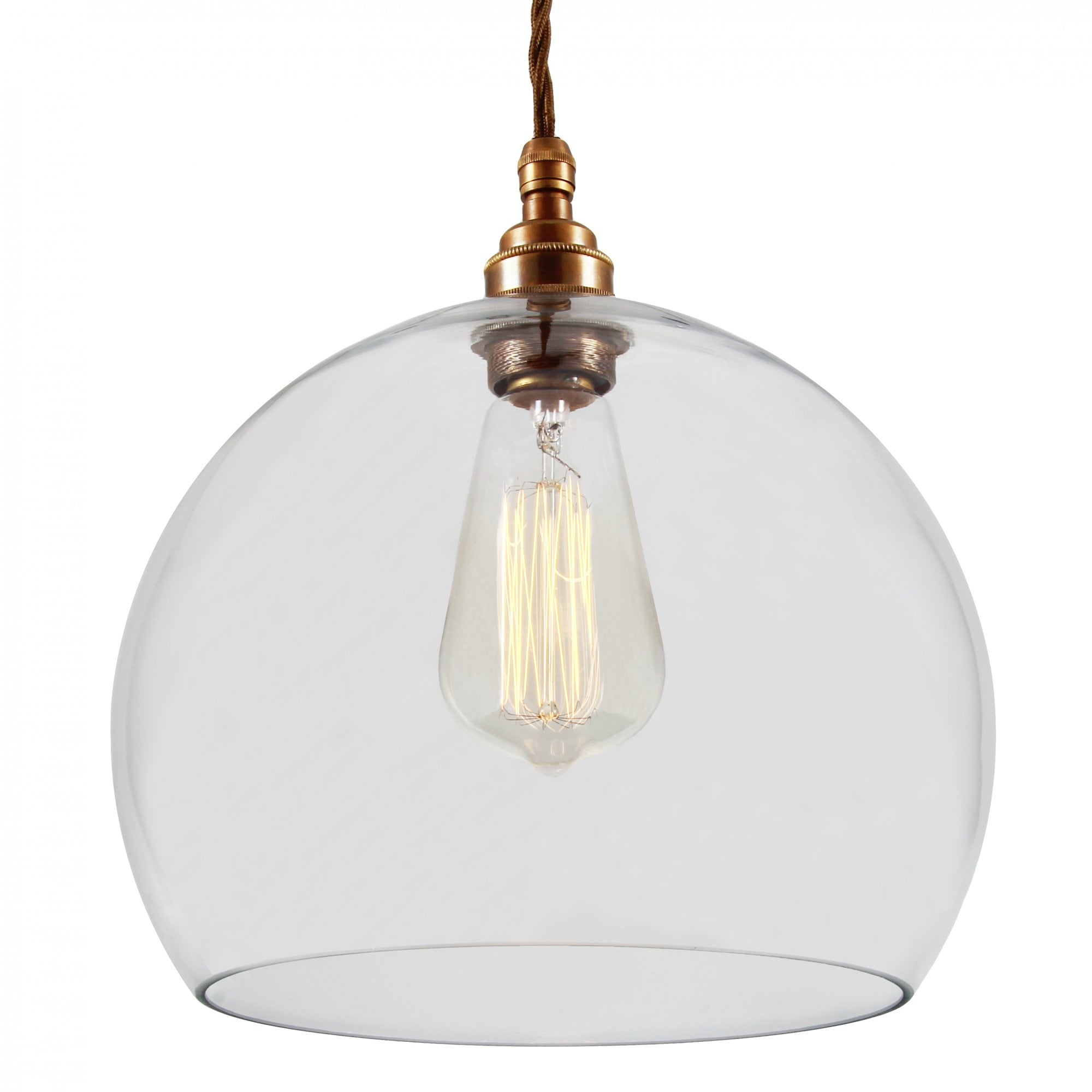 Eden Antique Oval Clear Glass Dome Ceiling Pendant Light