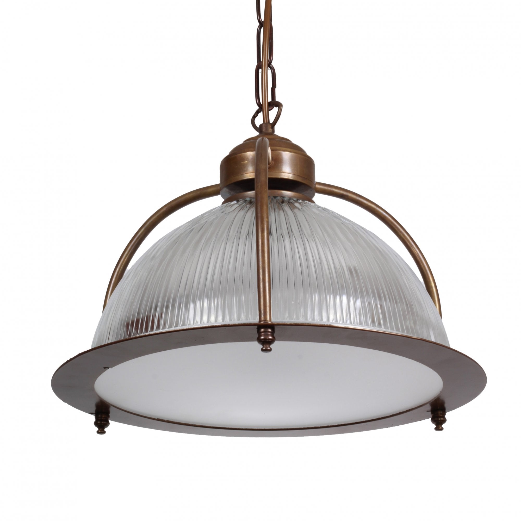 Bousta Holophane Pendant Diffuser, Antique Brass