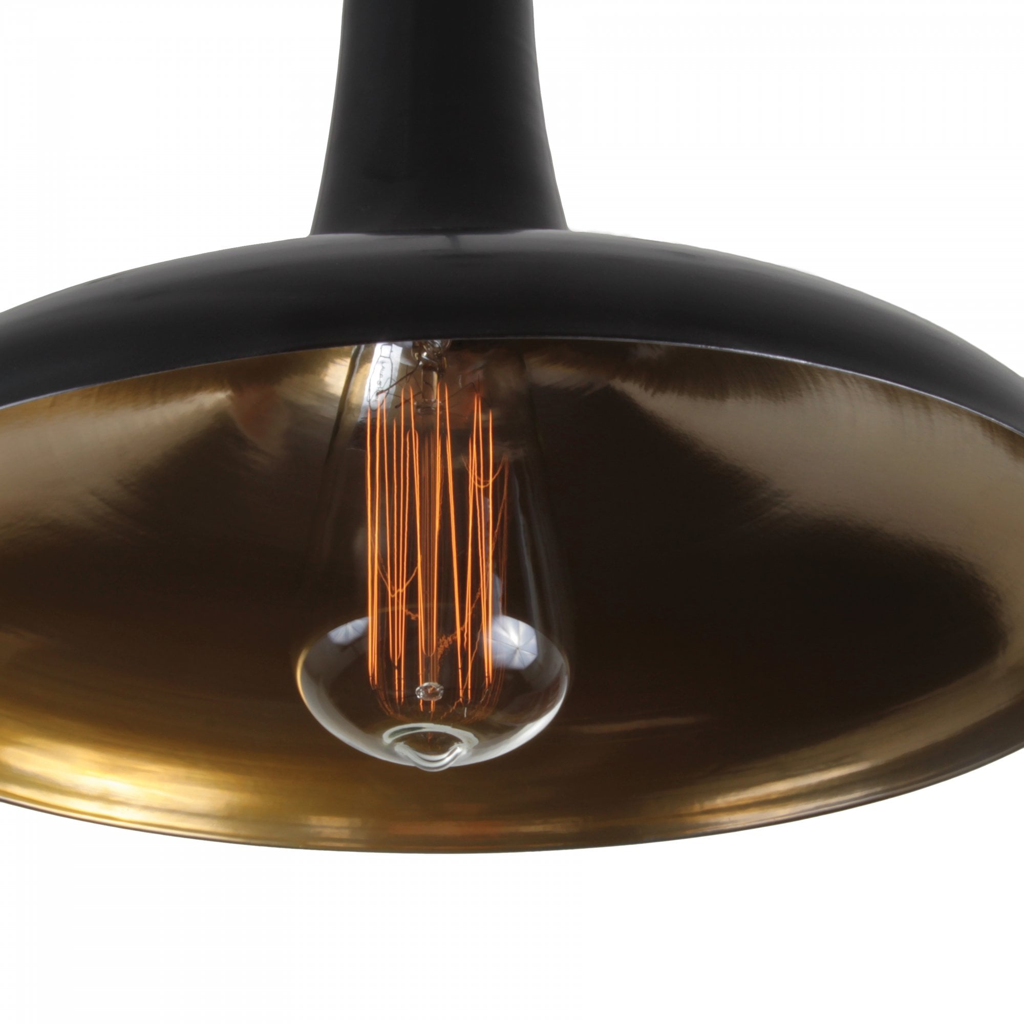 Fatima Moroccan Pendant, Matt Black & Brushed Brass