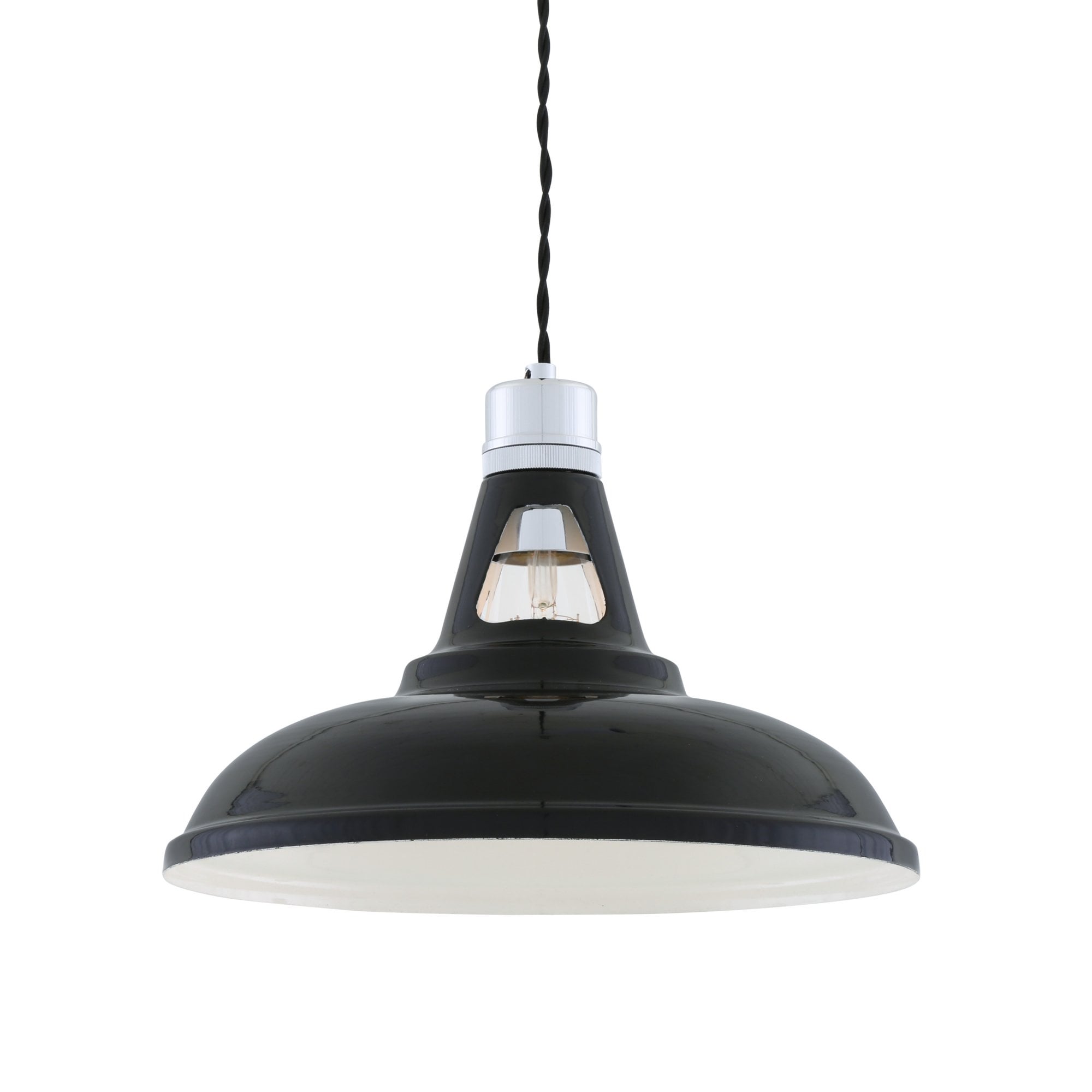 Vienna Industrial Pendant, Chrome & Black