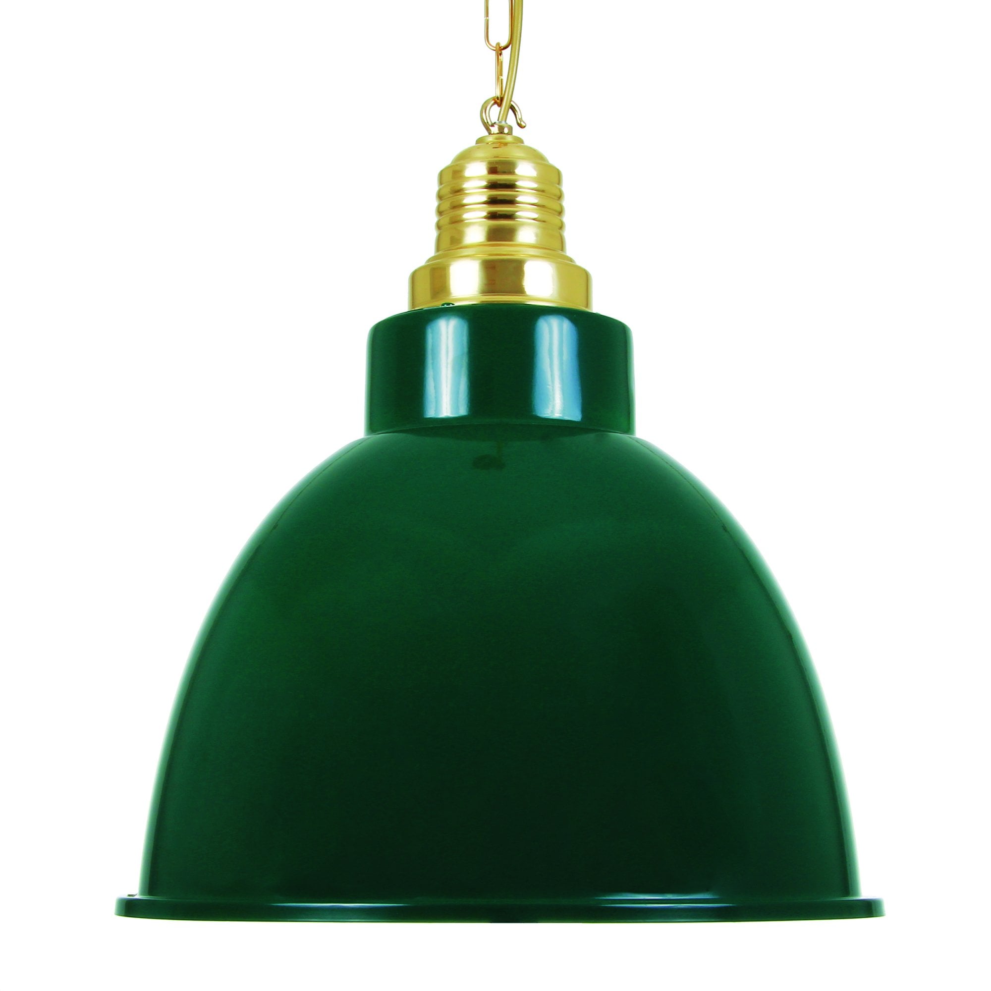 Rezador Large Pendant, Polished Brass & Black Shade