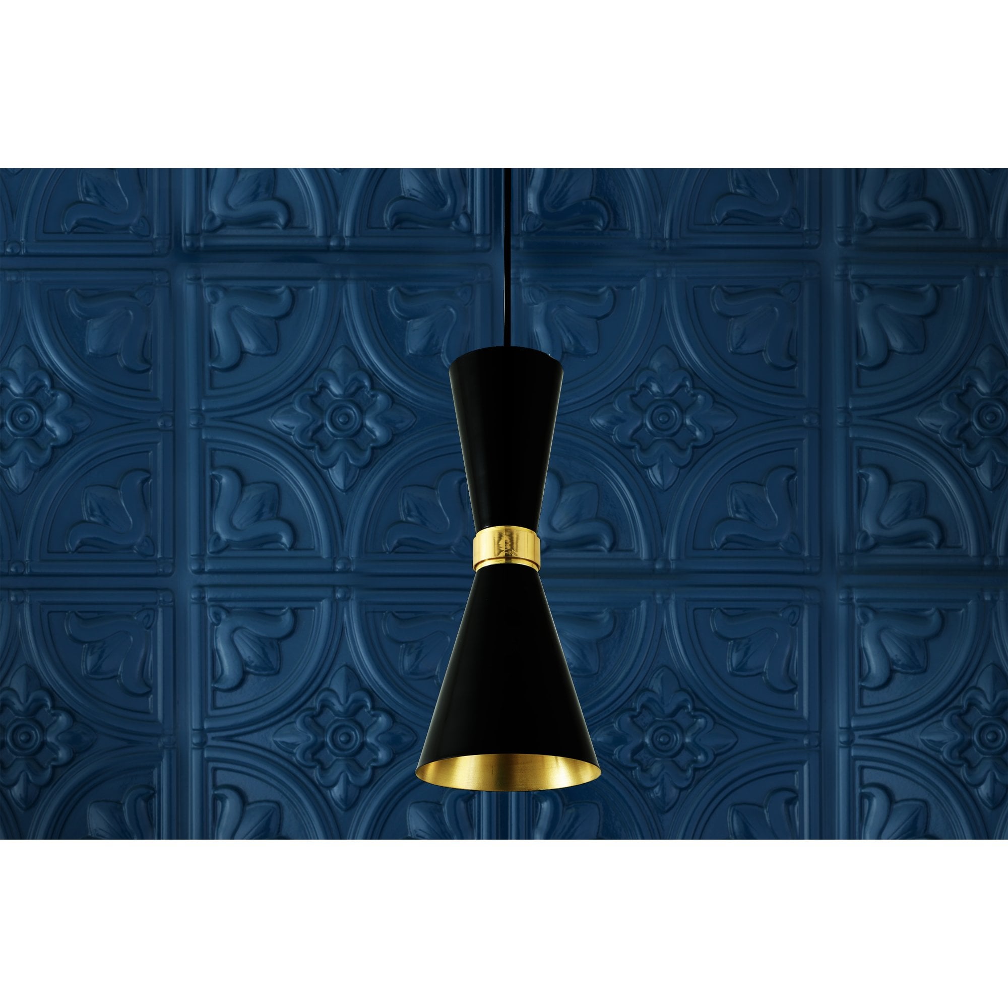 Cairo Pendant Light, Polished Brass & Matt Black