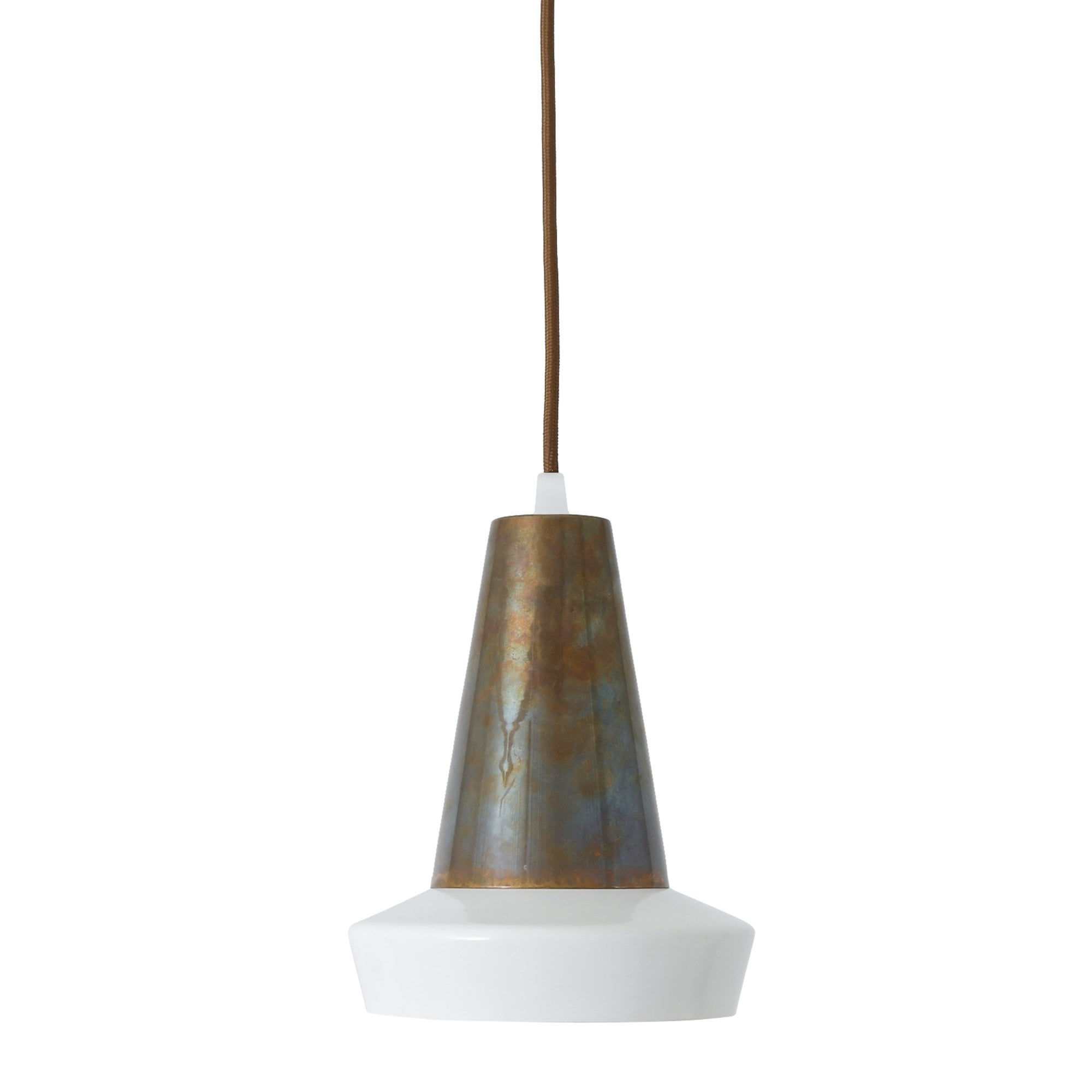 Malabo Pendant, White & Antique Brass