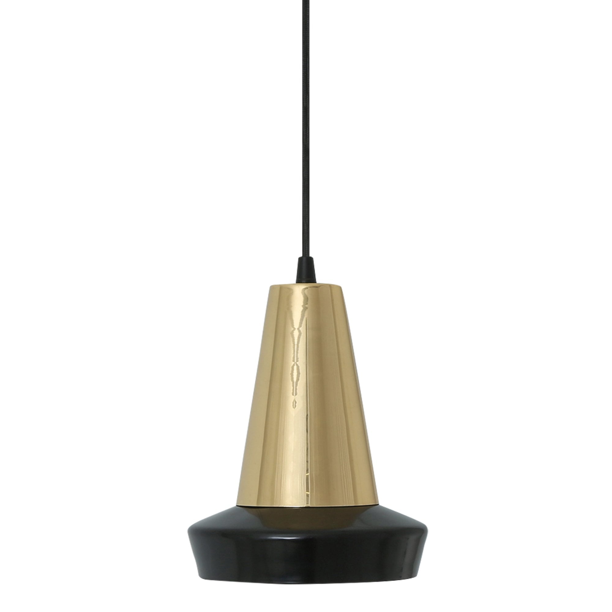 Malabo Pendant, Matt Black & Pol Brass