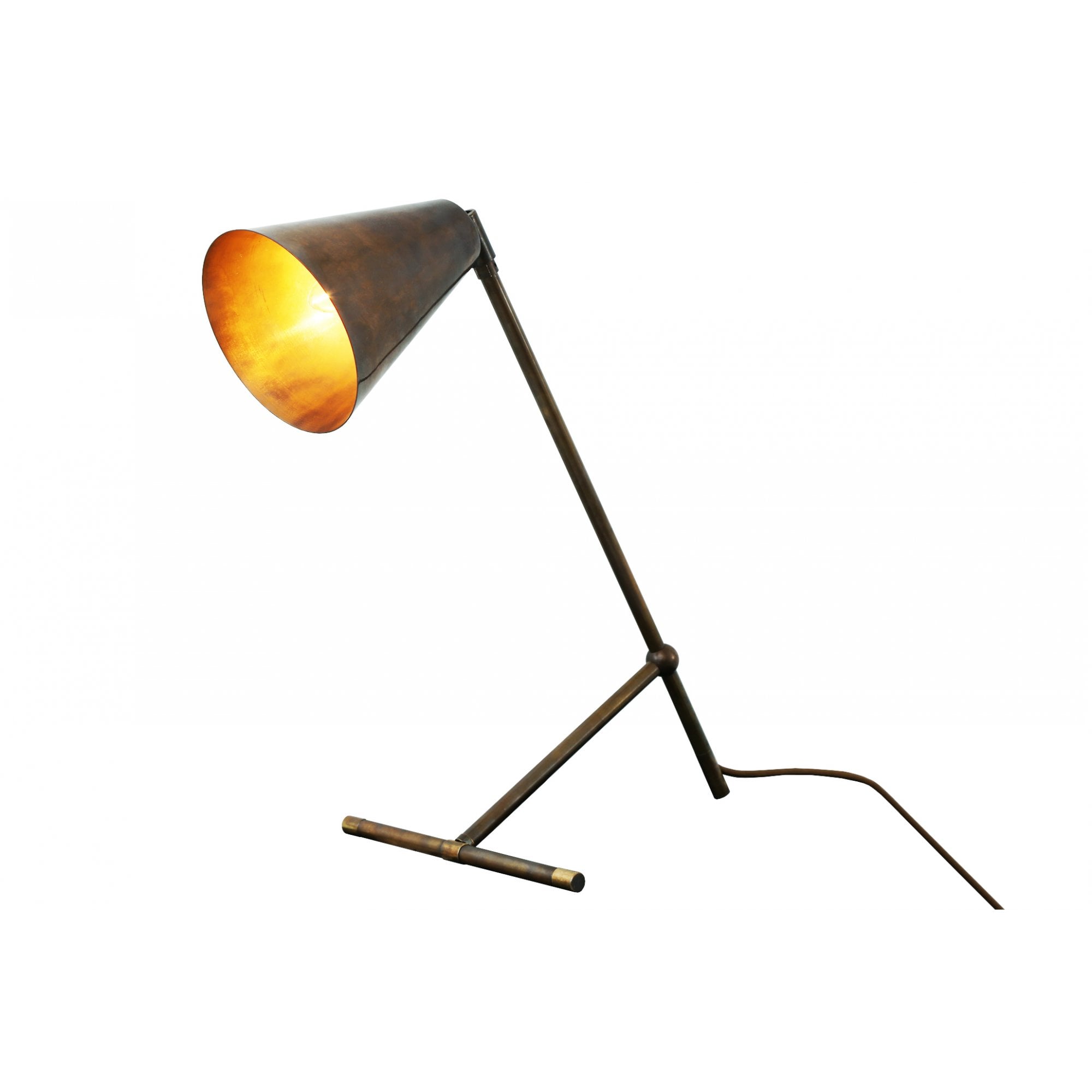 Havana Modern Industrial Table Lamp, Antique Brass