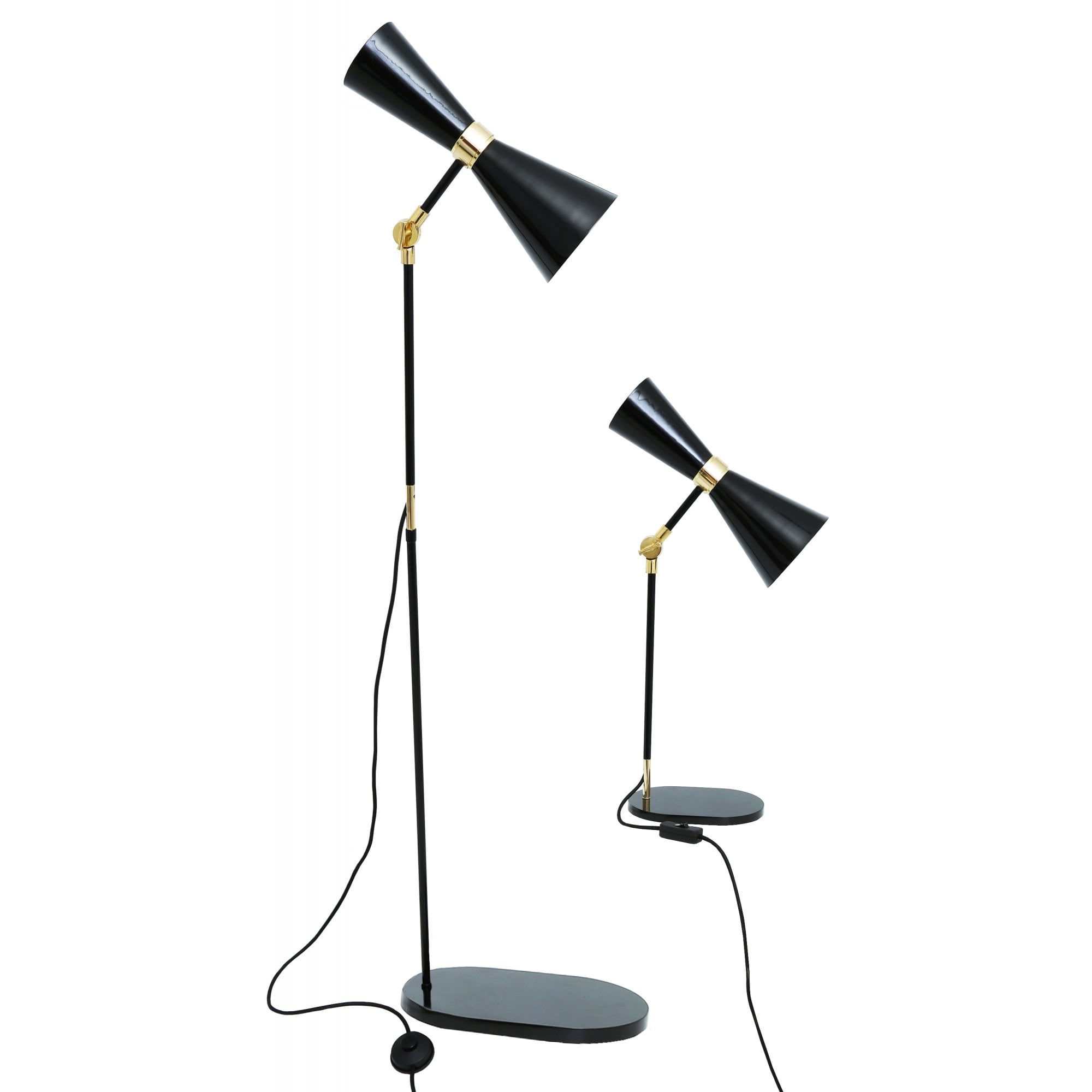 Cairo Table Lamp, Polished Brass & Matt Black