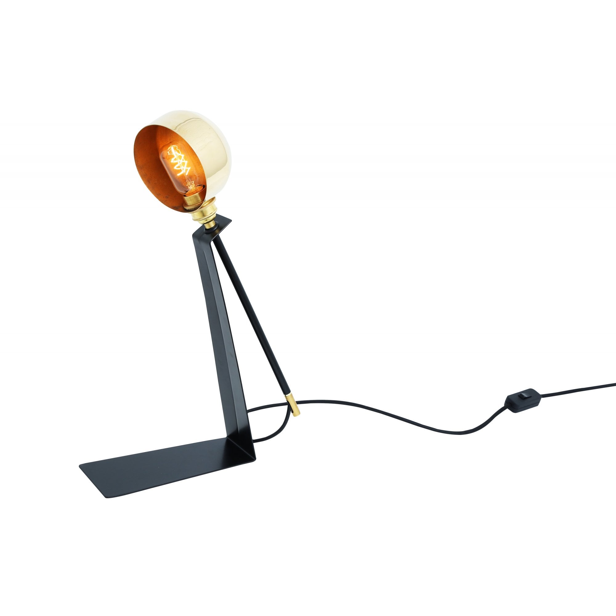 Kingston Table Lamp, Polished Brass & Matt Black