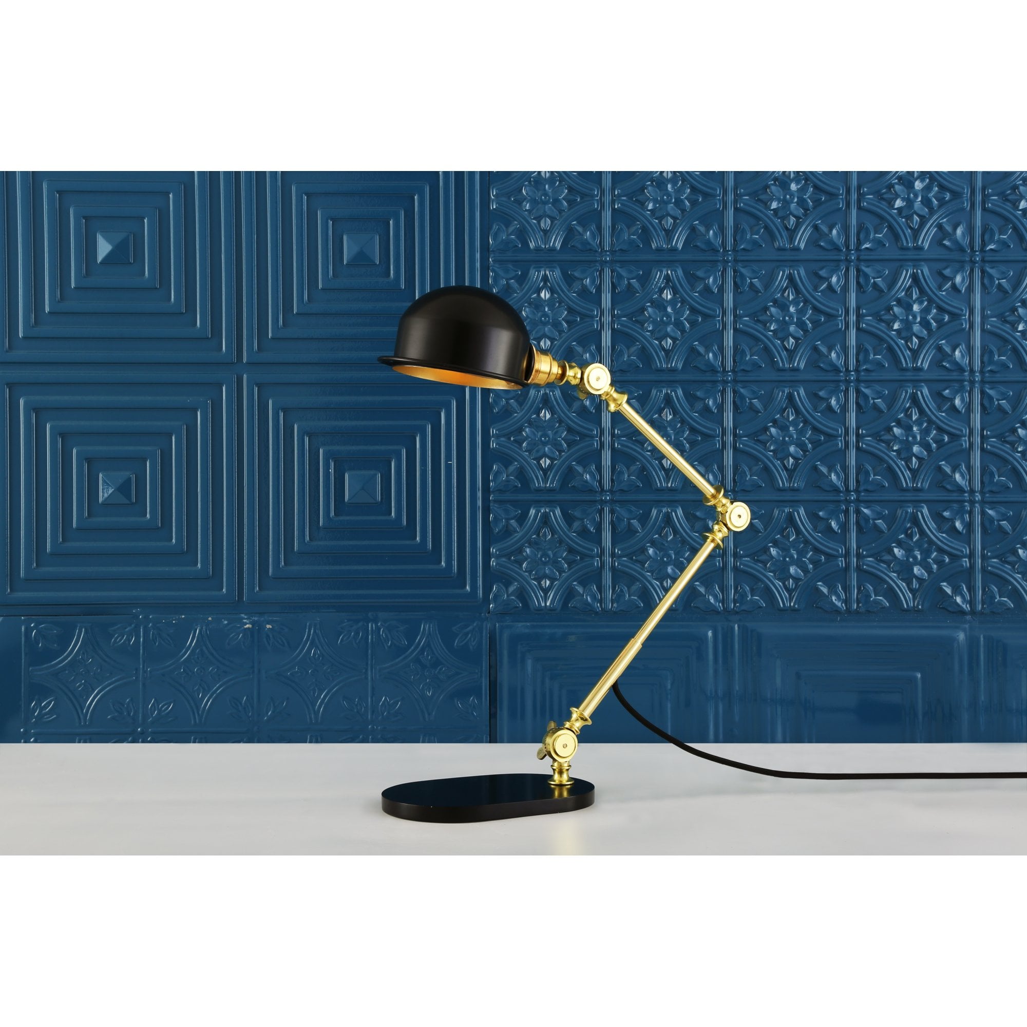 Puhos Table Lamp, Polished Brass & Matt Black