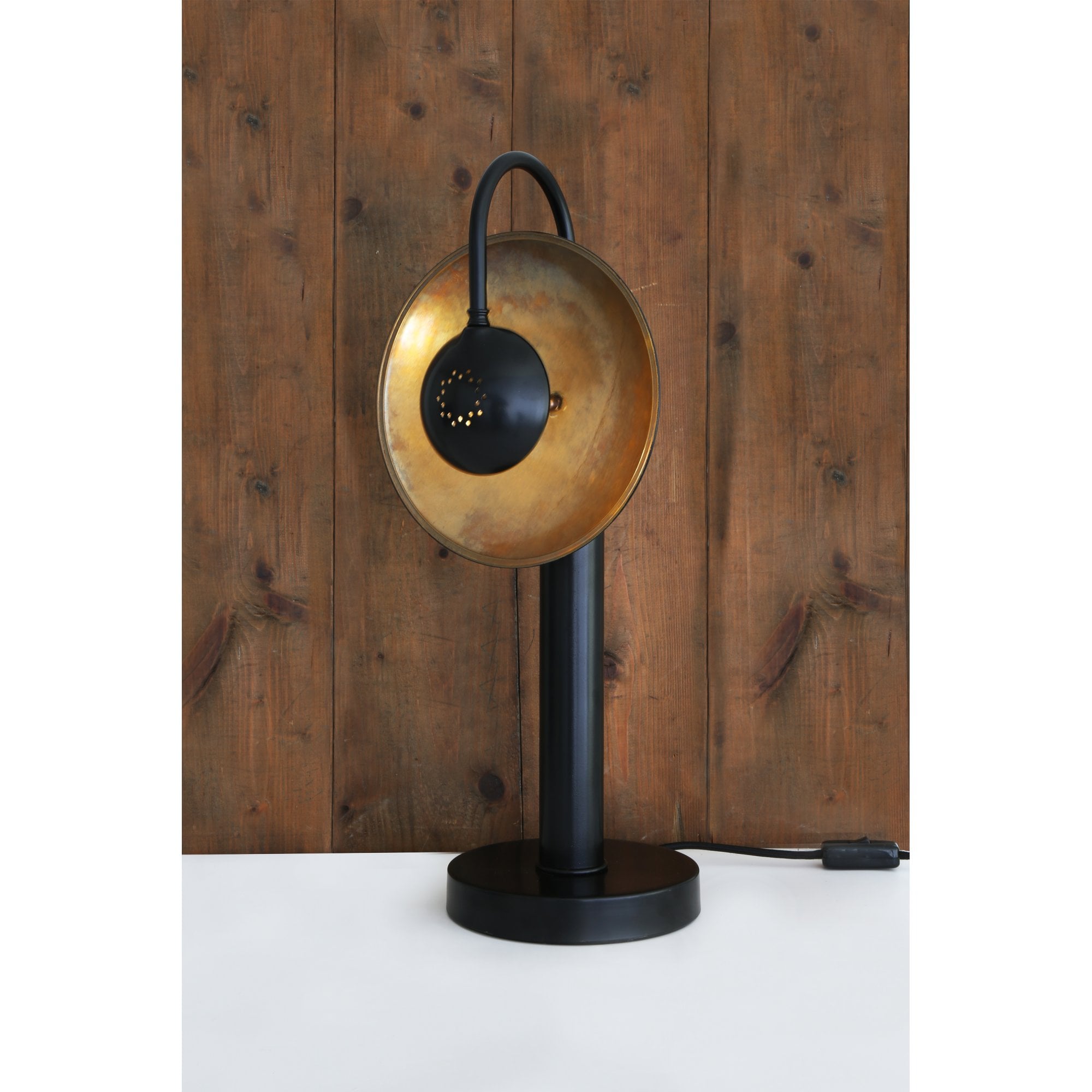 Orebro Table Lamp, Matt Black & Antique Brass