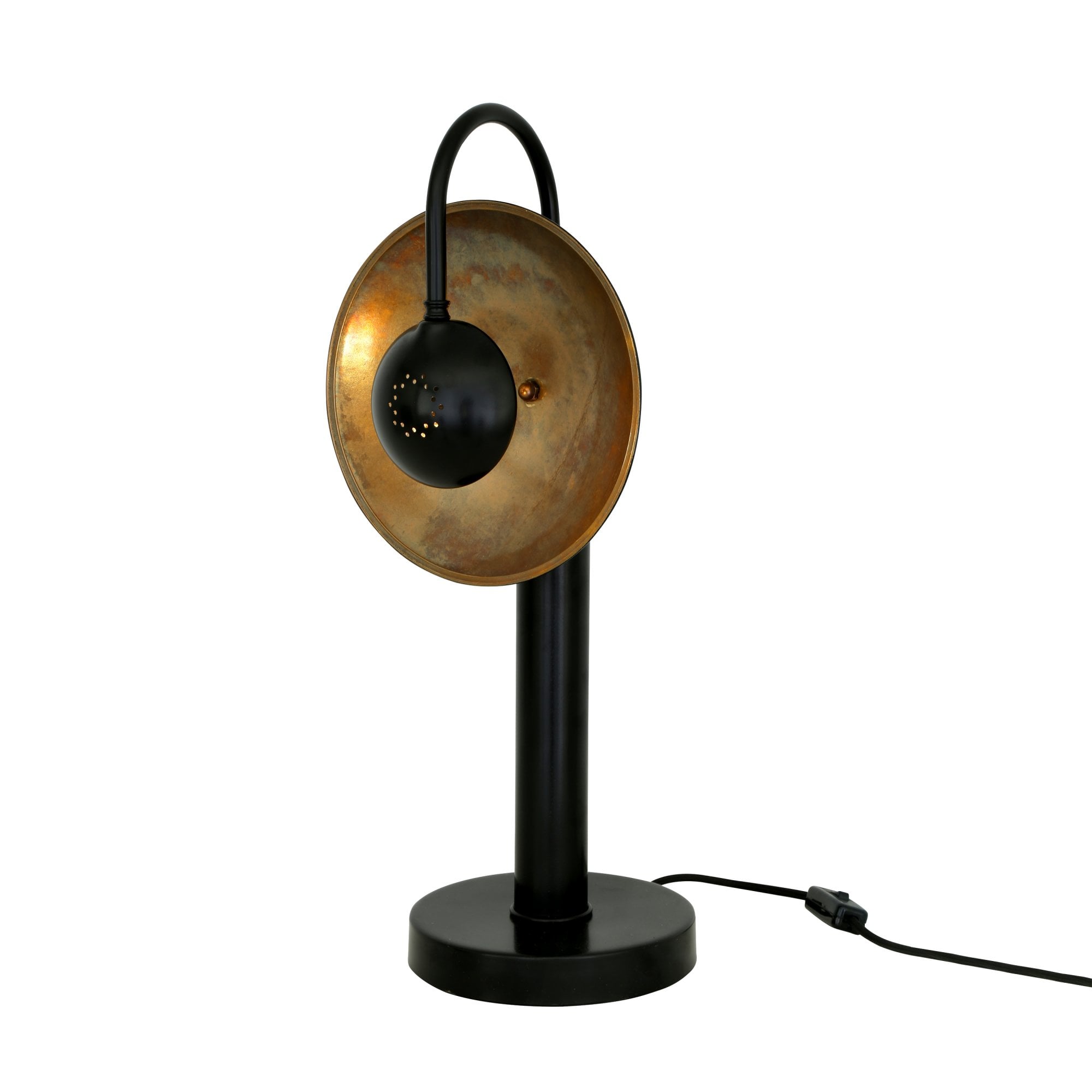 Orebro Table Lamp, Matt Black & Antique Brass