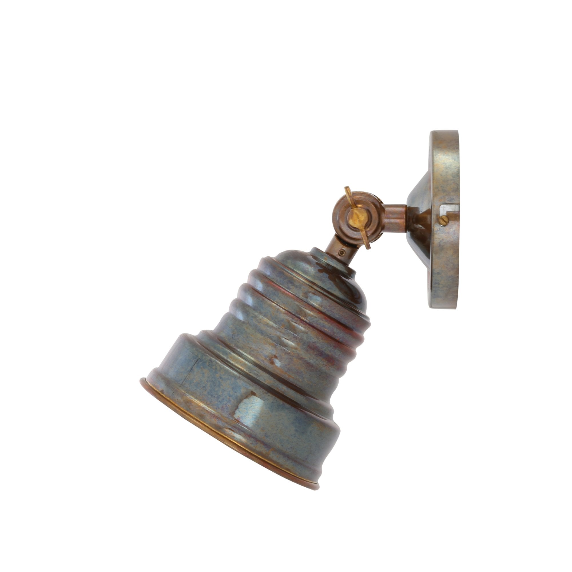 Sucre Antique Industrial Spot Light, Antique Brass