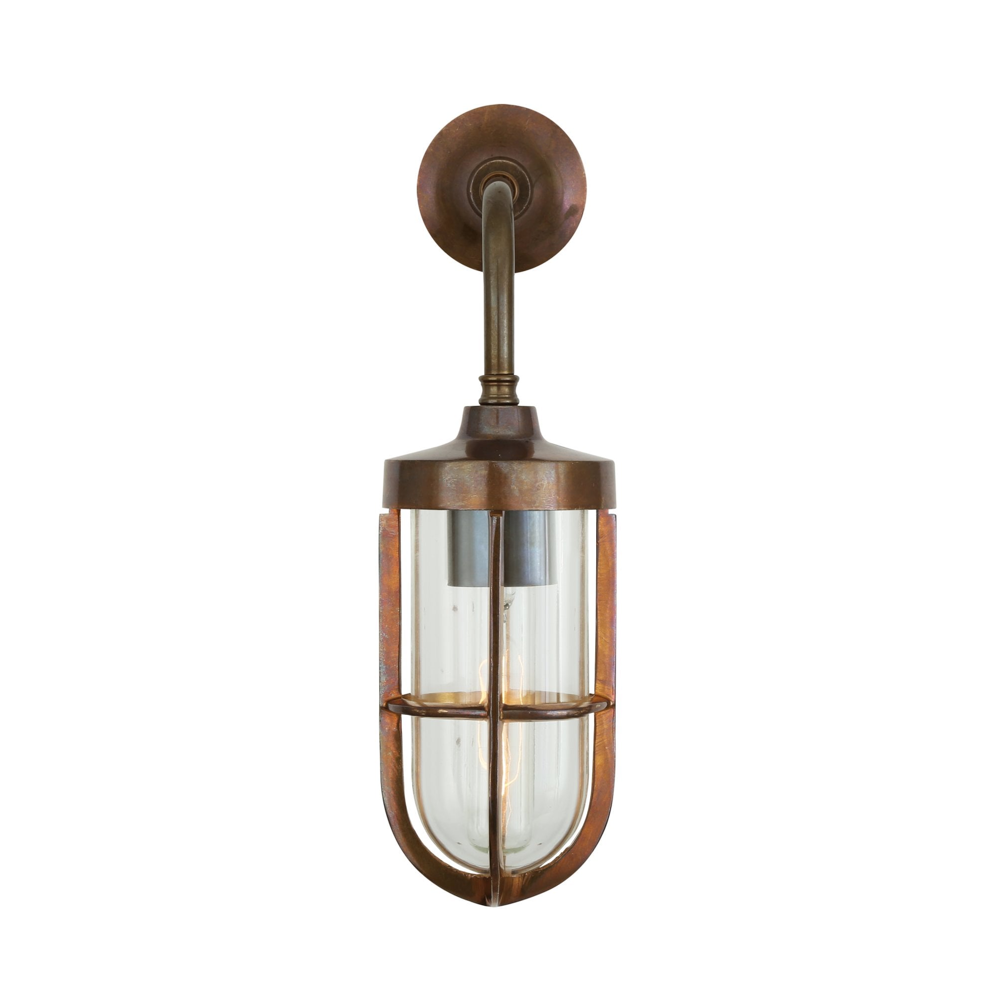 Industrial Indoor and Porch Wall Light with Glass Shade AB