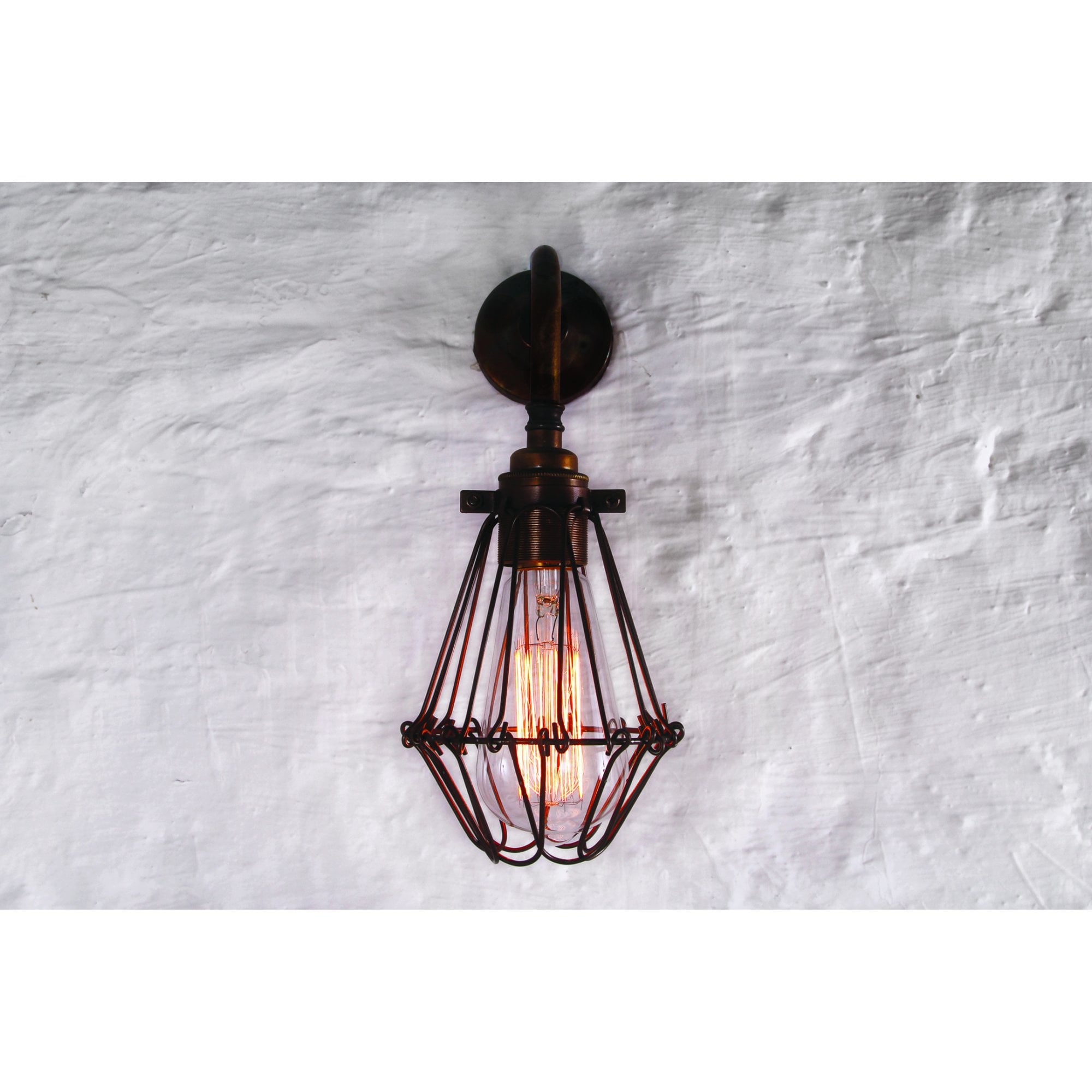 Praia Retro Industrial Single Arm Cage Wall Light