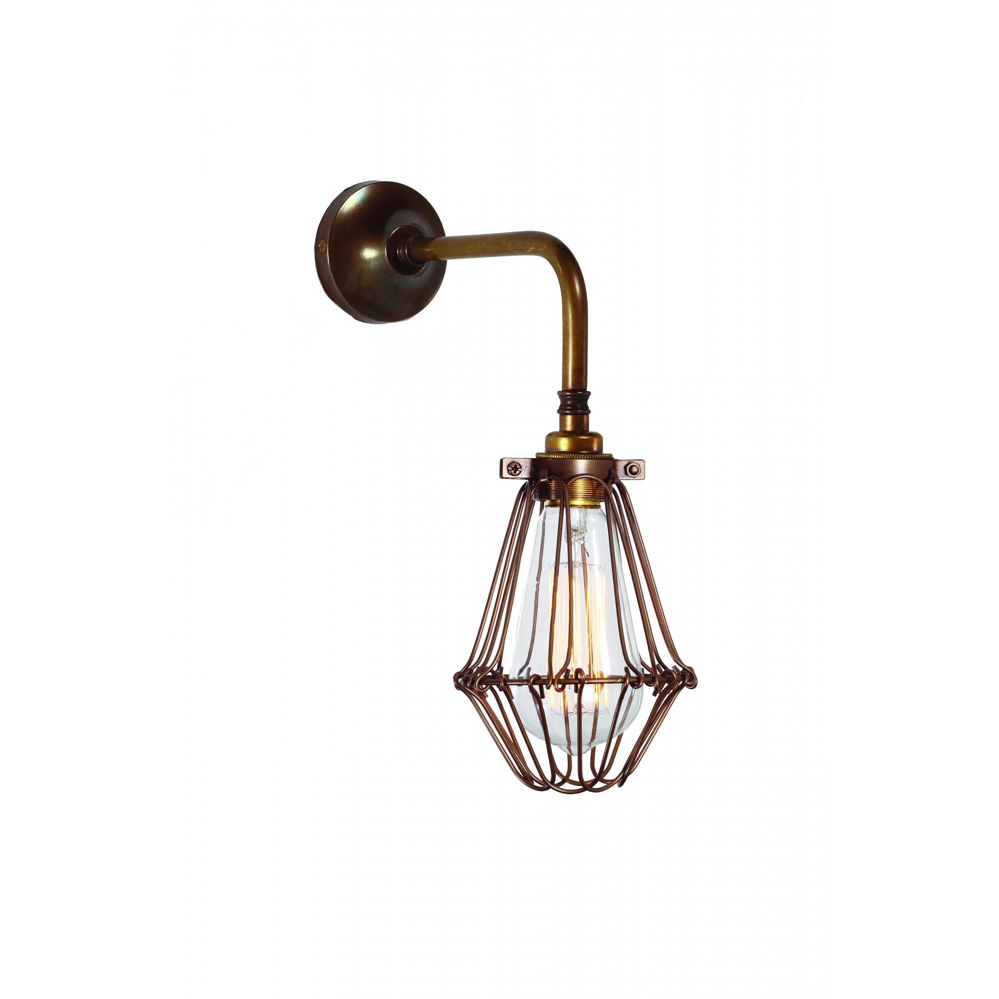 Praia Retro Industrial Single Arm Cage Wall Light