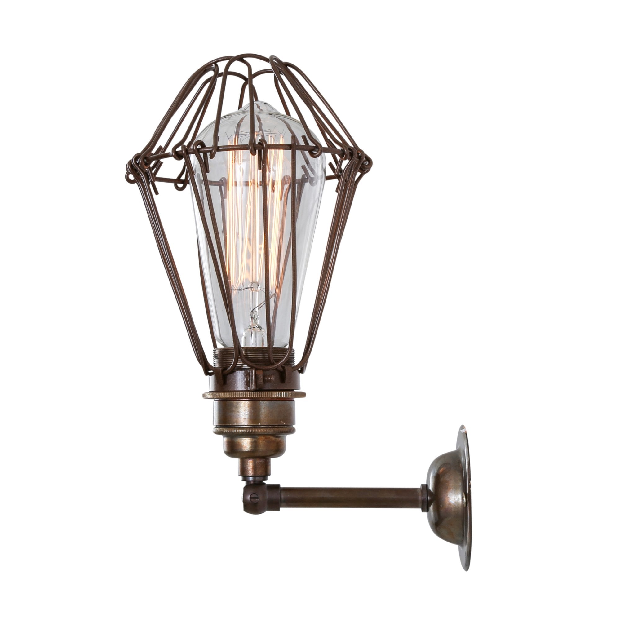 Industrial Cage Wall Sconce with Miners Light Cage