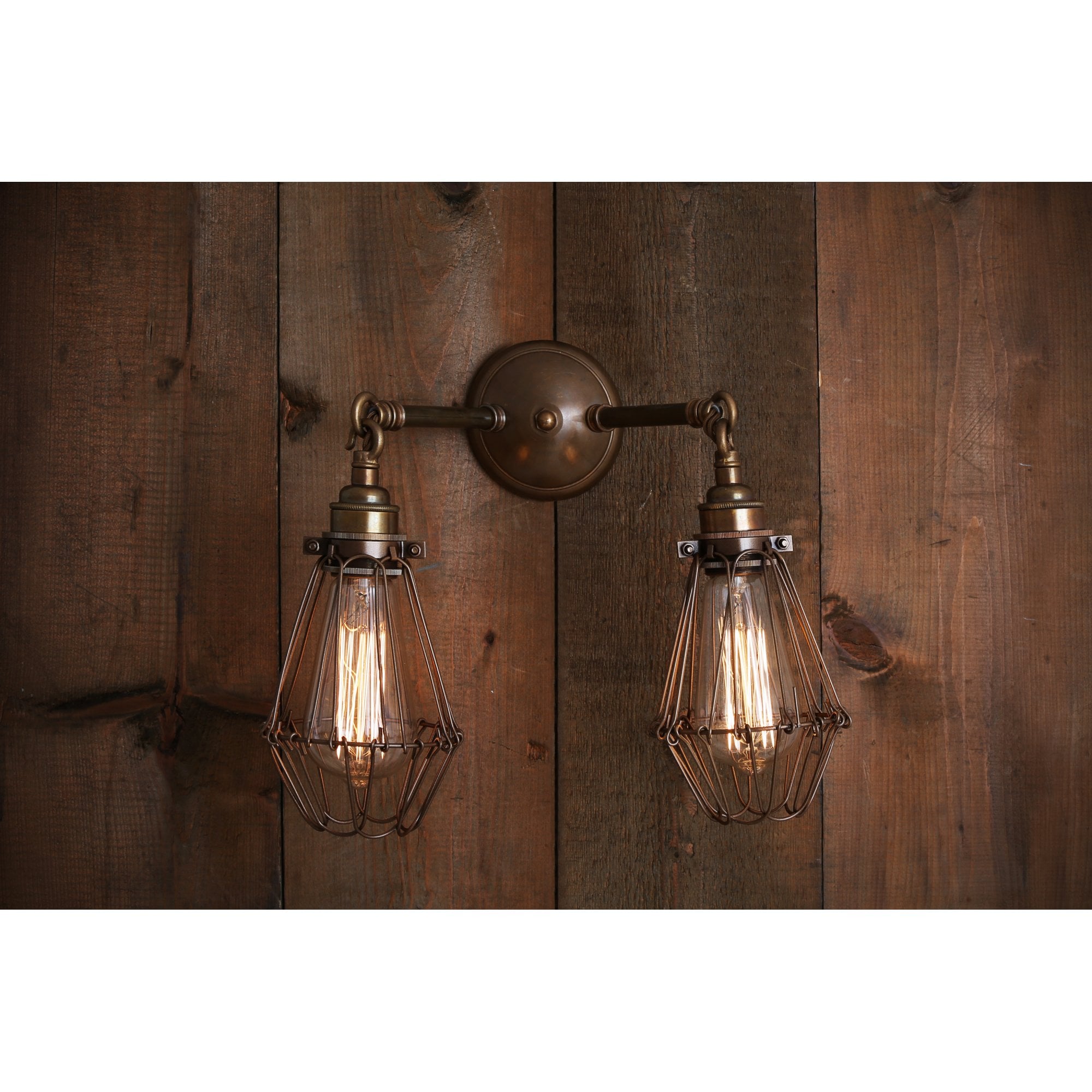 Rigo Industrial Double Cage Wall Light 2 Bulb