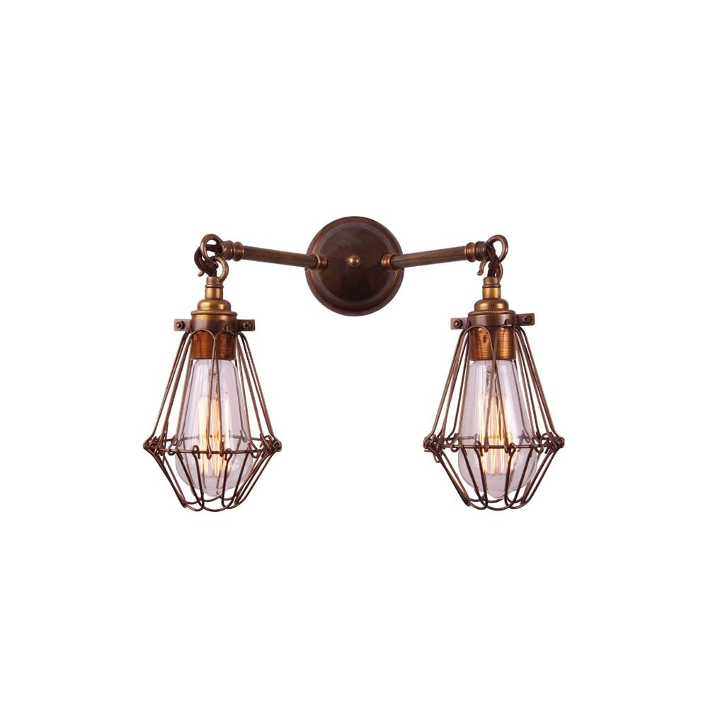 Rigo Industrial Double Cage Wall Light 2 Bulb