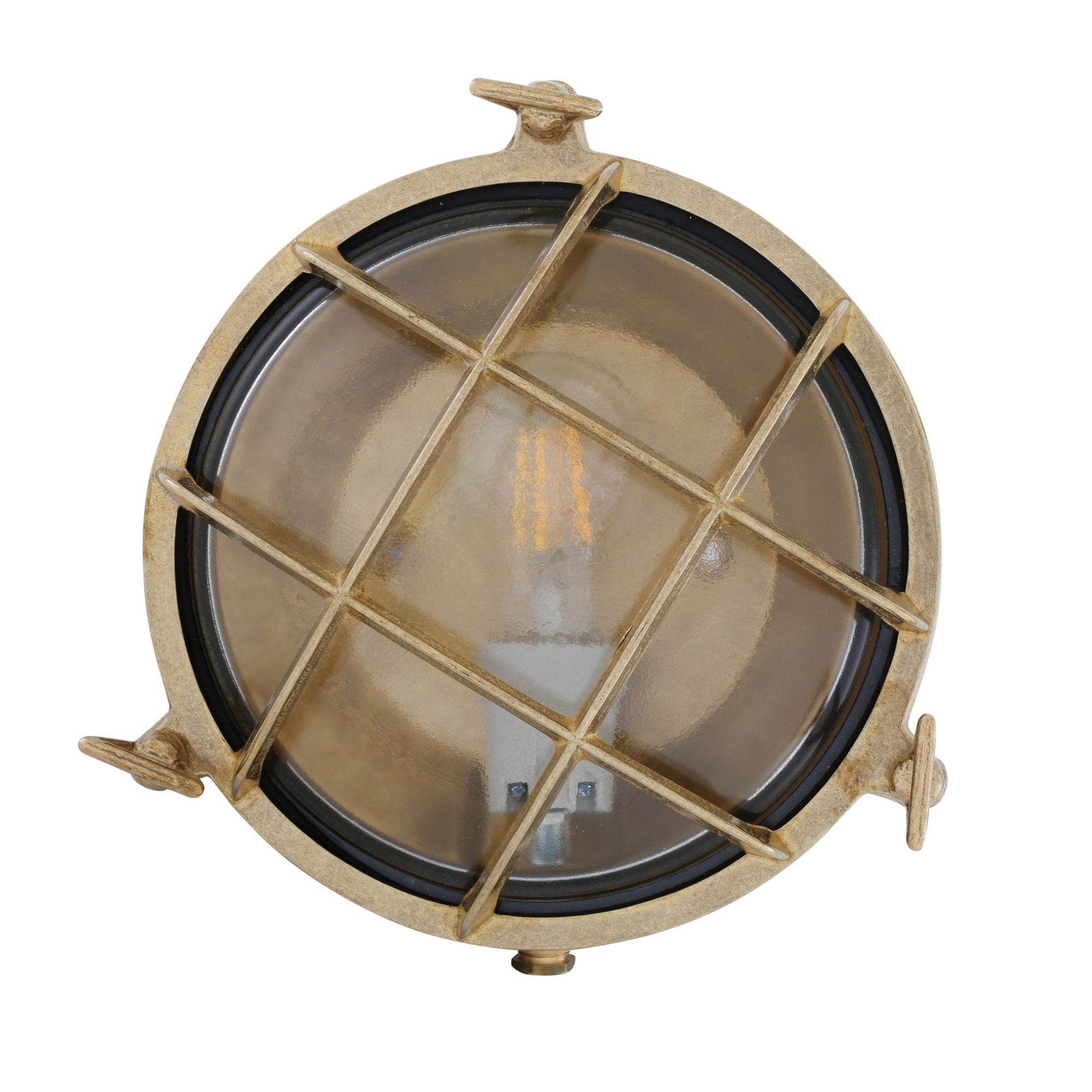 Adoo Marine Style Nautical Wall Light Round 21cm, Ant Brass