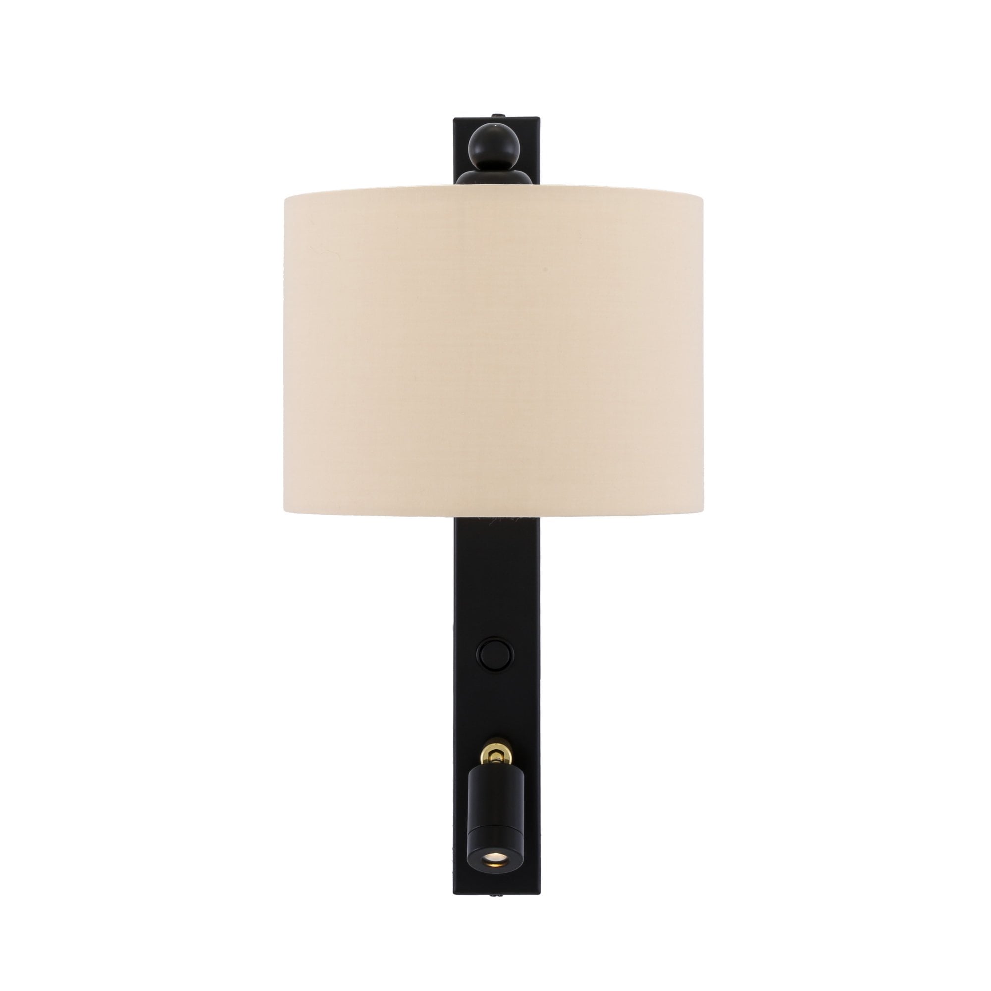 Khumo White Shade Drum Wall Light with Extension Reading Light