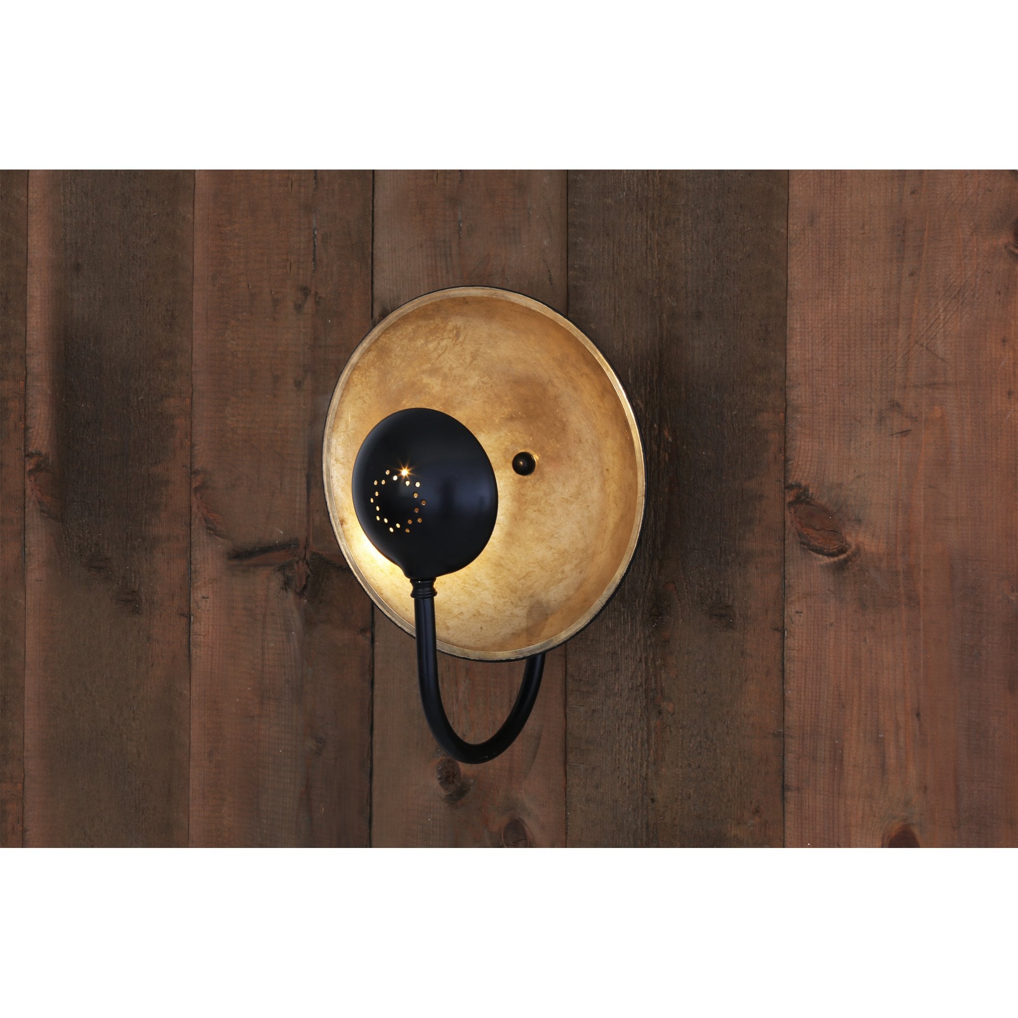 Orebro Wall Light, Matt Black & Antique Brass