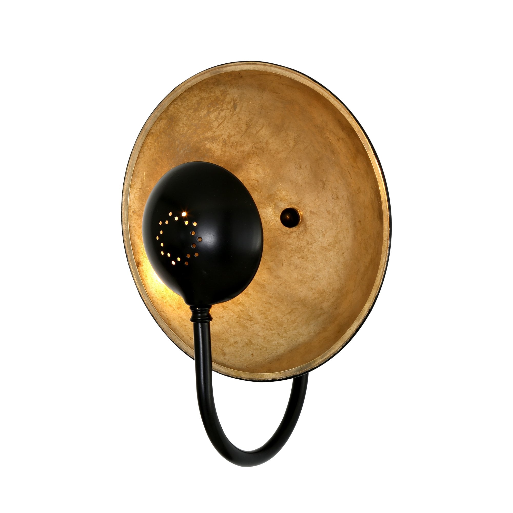 Orebro Wall Light, Matt Black & Antique Brass