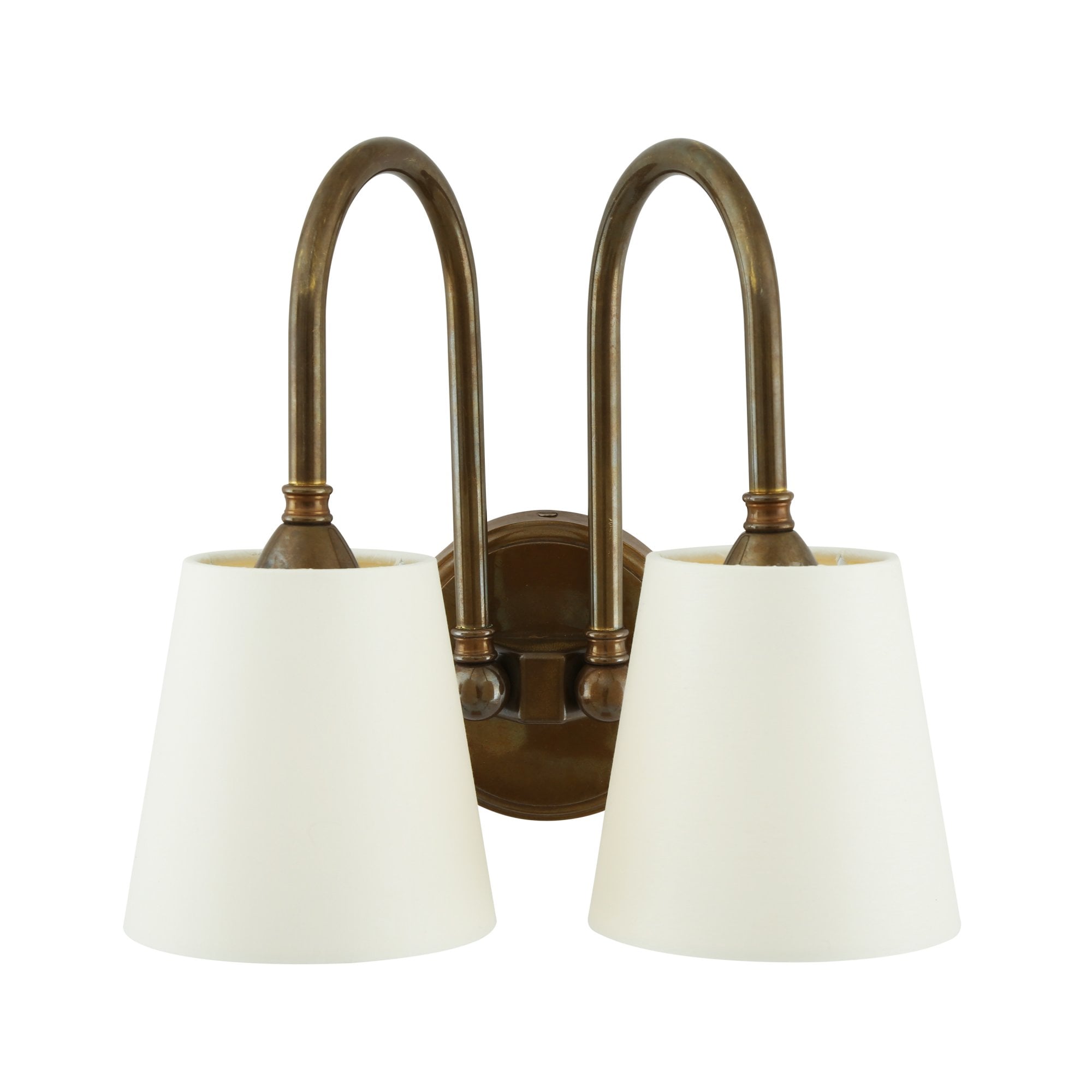 Uppsala Double Wall Light, Antique Brass