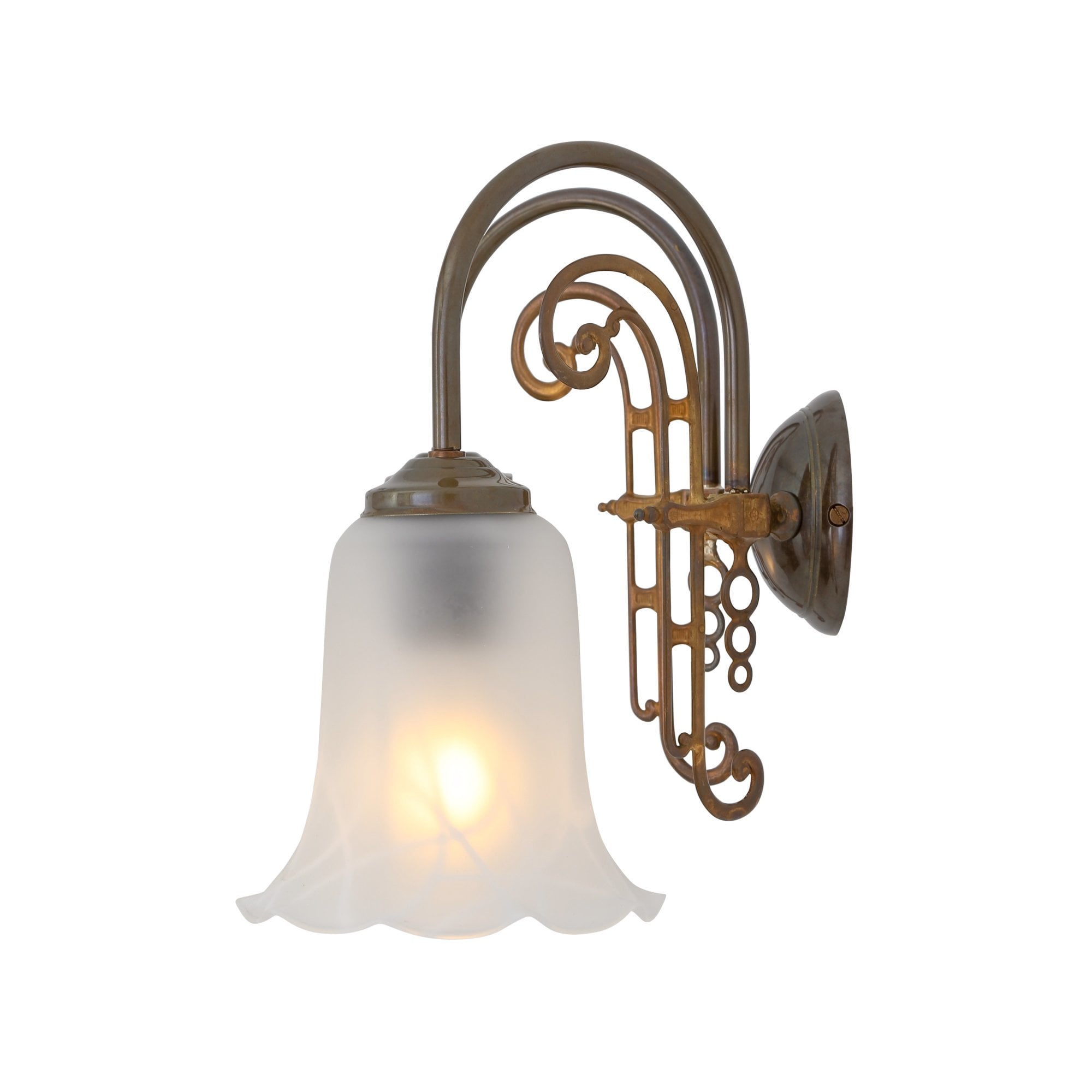 Medan Double Wall Light, Antique Brass