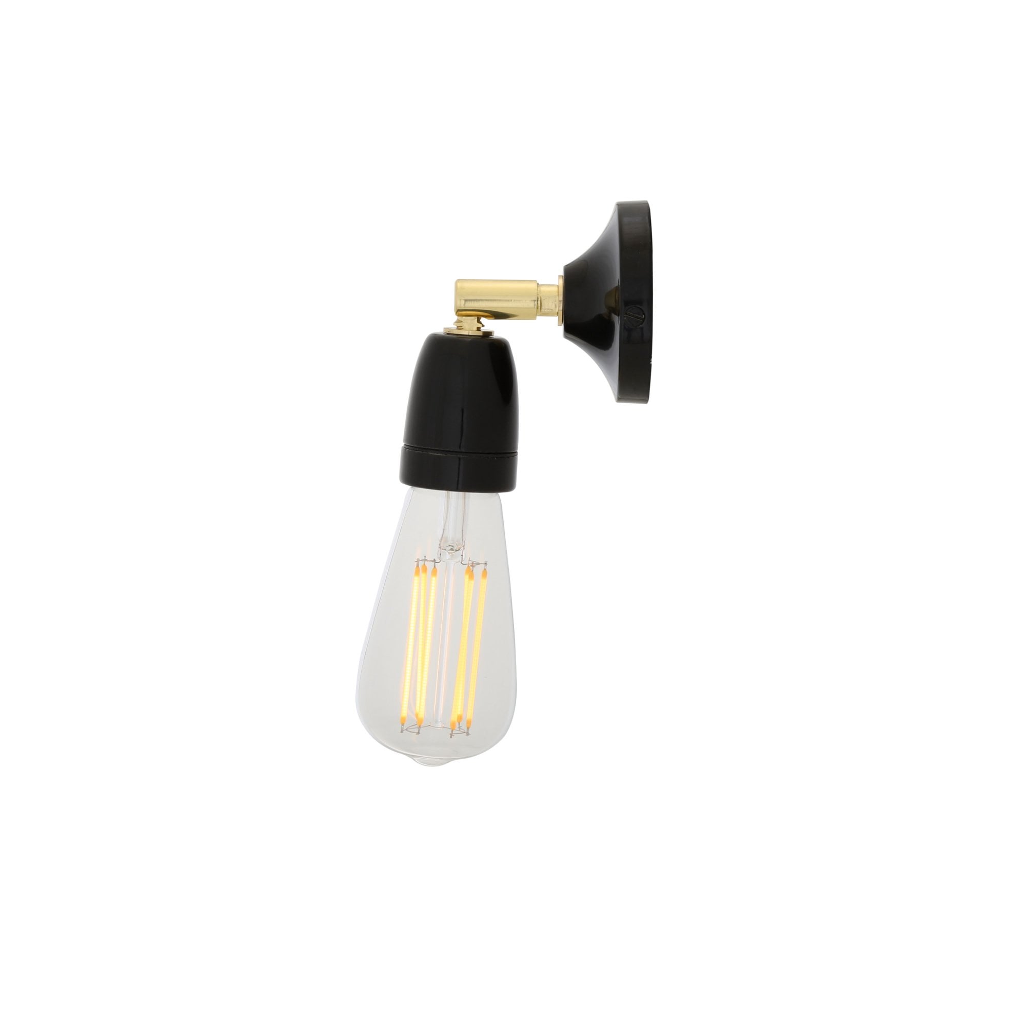 Caltra Wall Light, Black & Brass