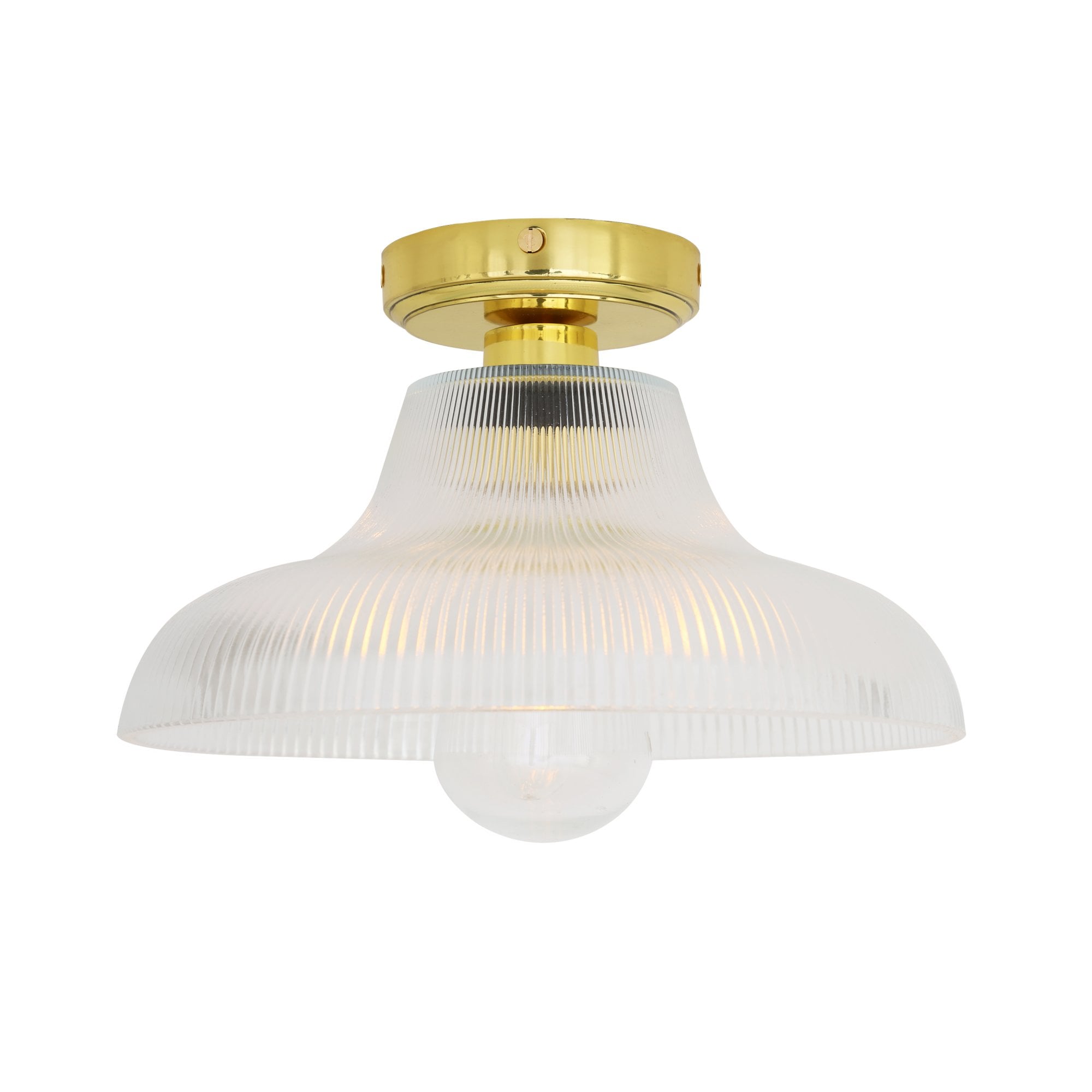 Aquarius Ceiling Light, Antique Brass, Clear Glass