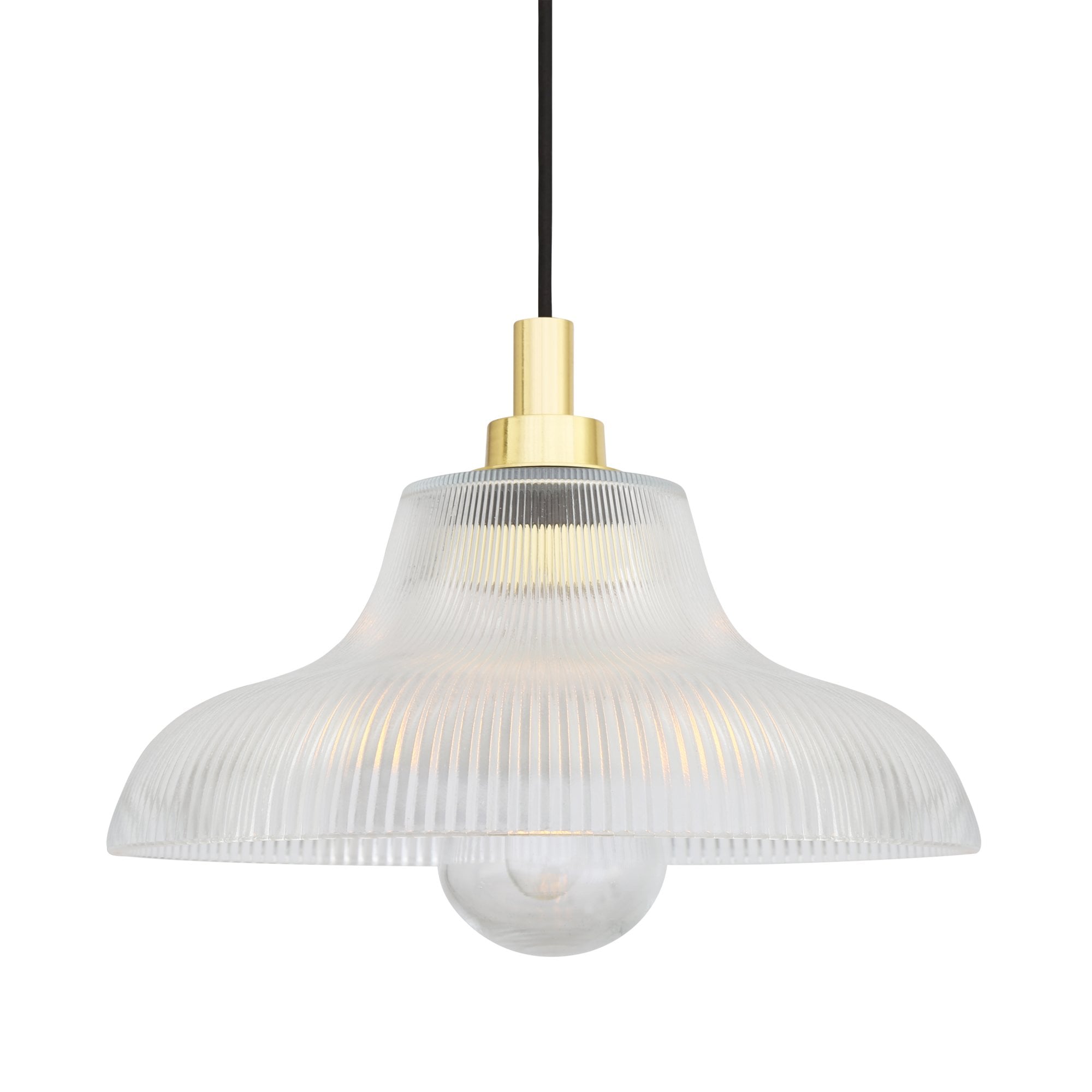 Aquarius 30cm Pendant Light, Antique Brass, Clear Glass