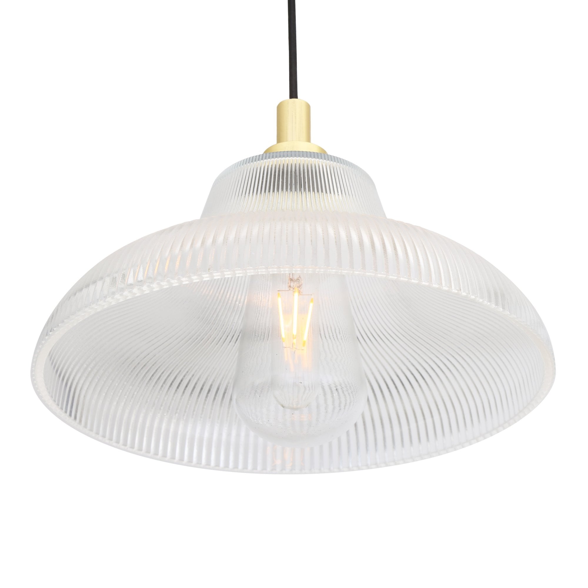 Aquarius 30cm Pendant Light, Antique Brass, Clear Glass