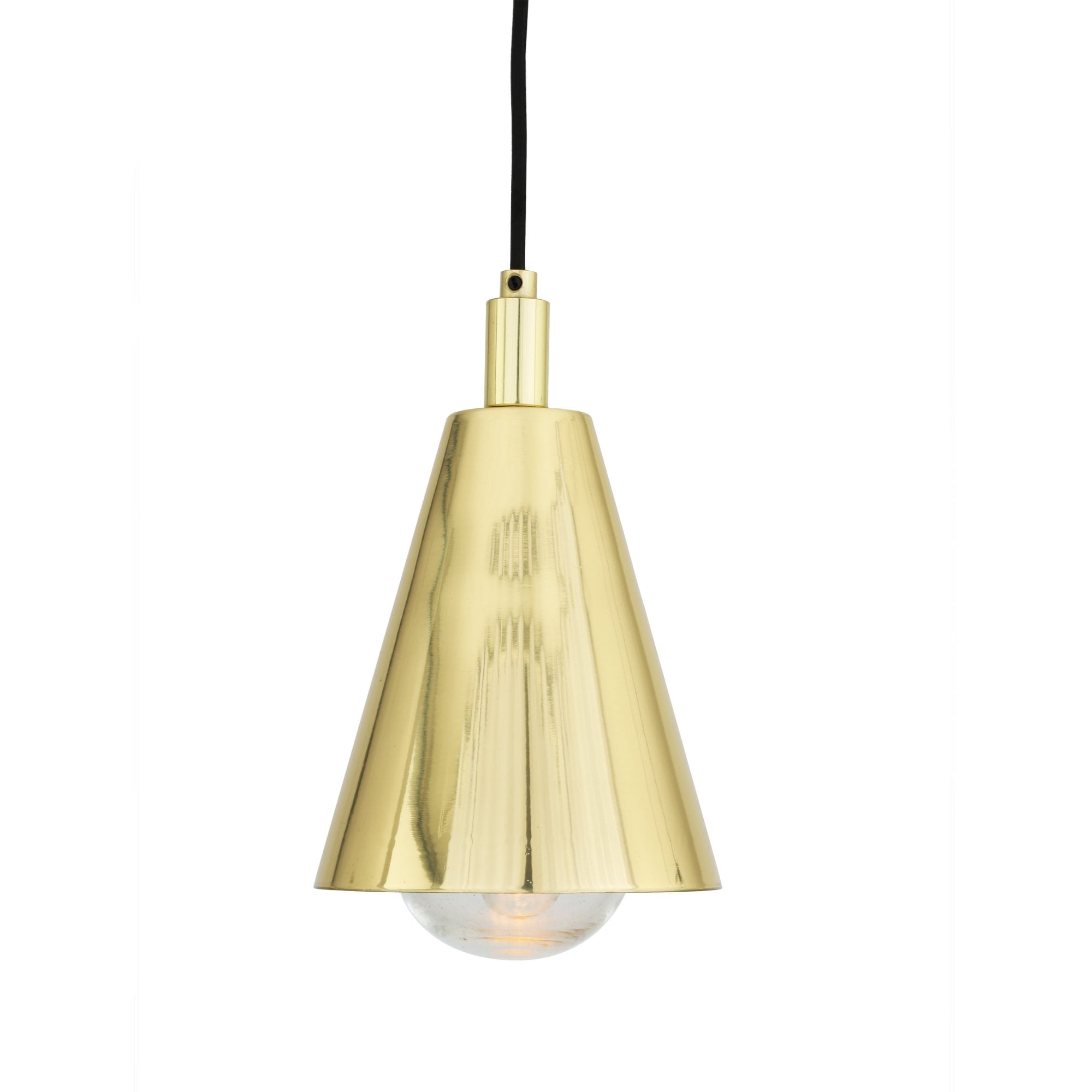 India Pendant Light, Antique Brass, Clear Glass