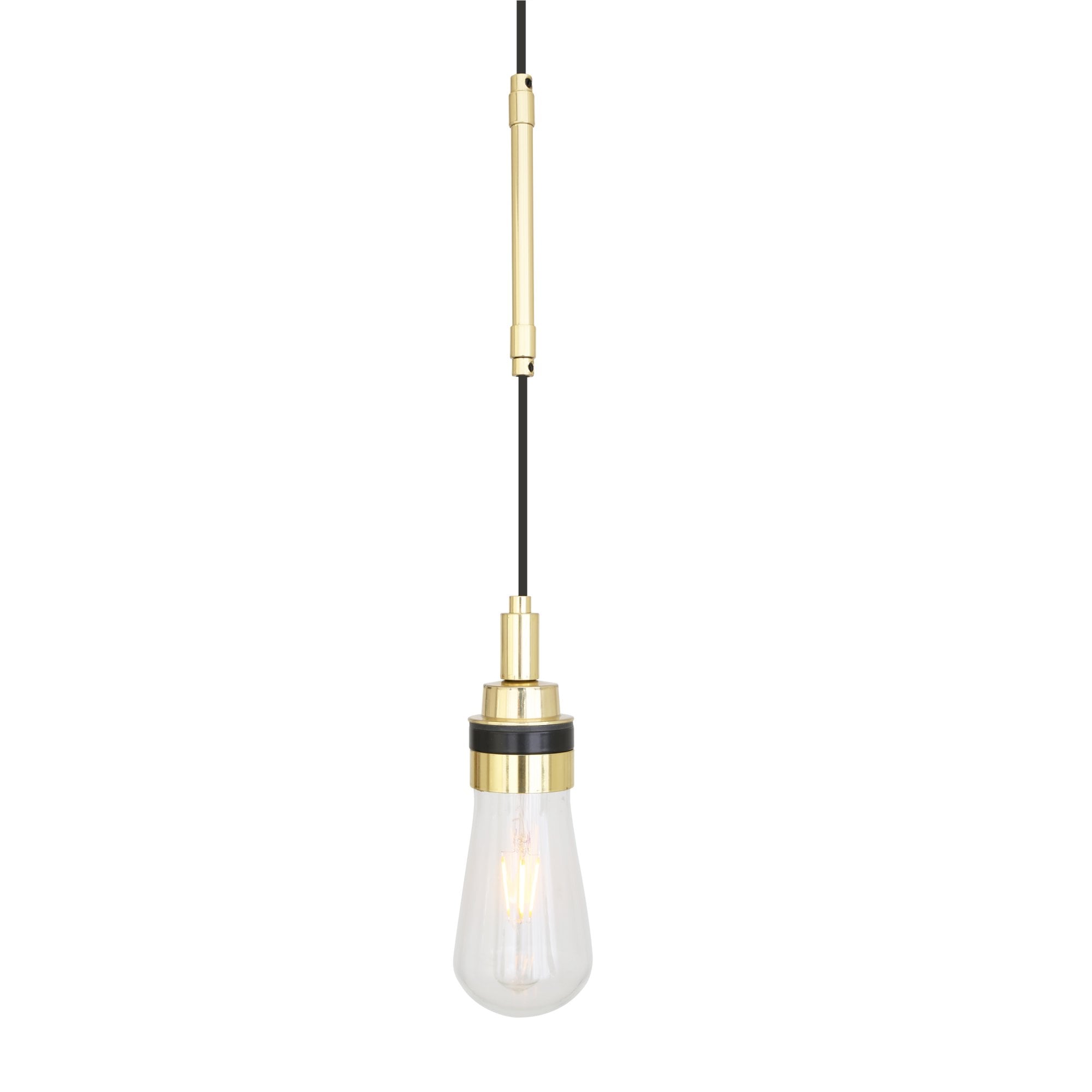 Kyla Pendant Light, Antique Brass, Clear Glass