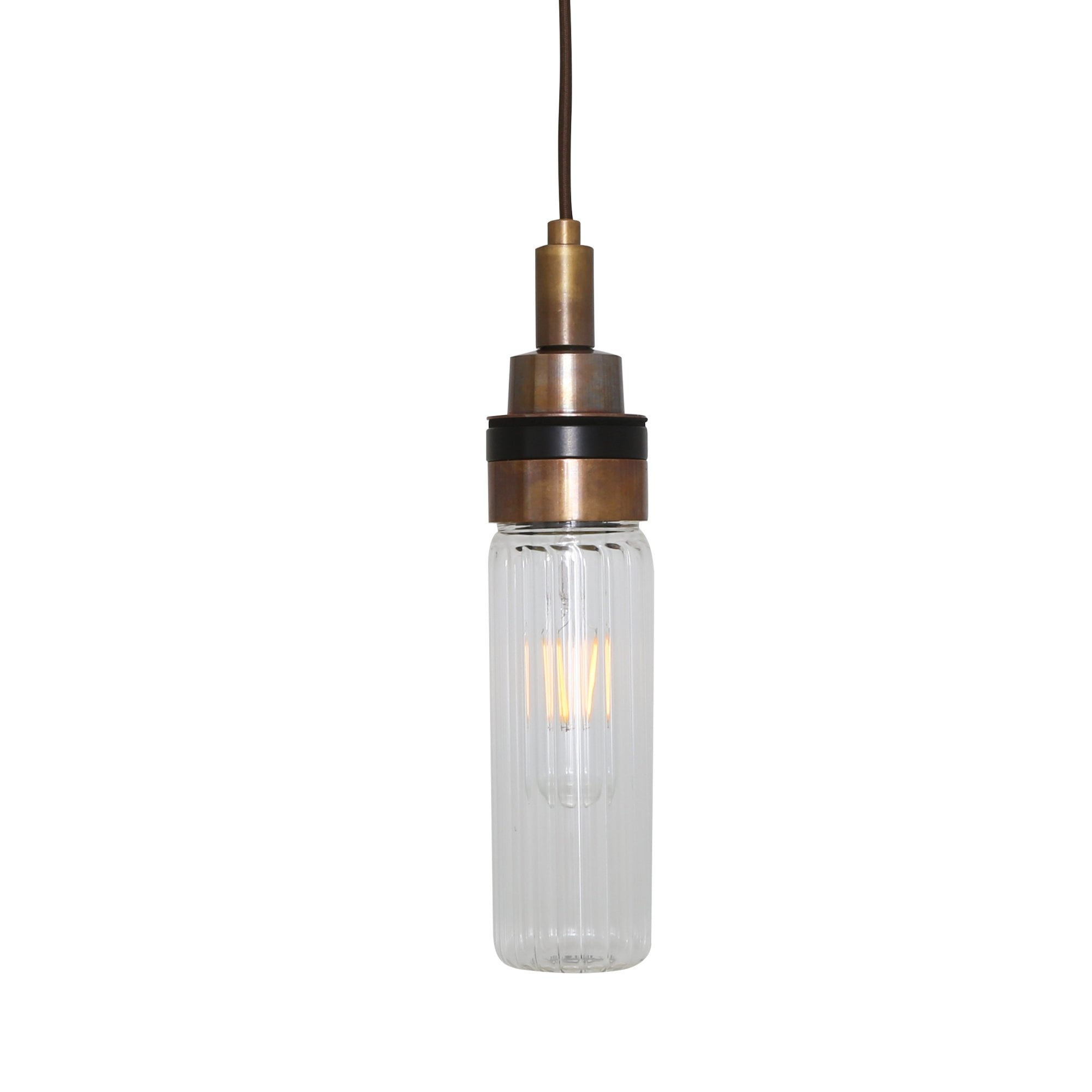 Delta Pendant, Antique Brass, Clear