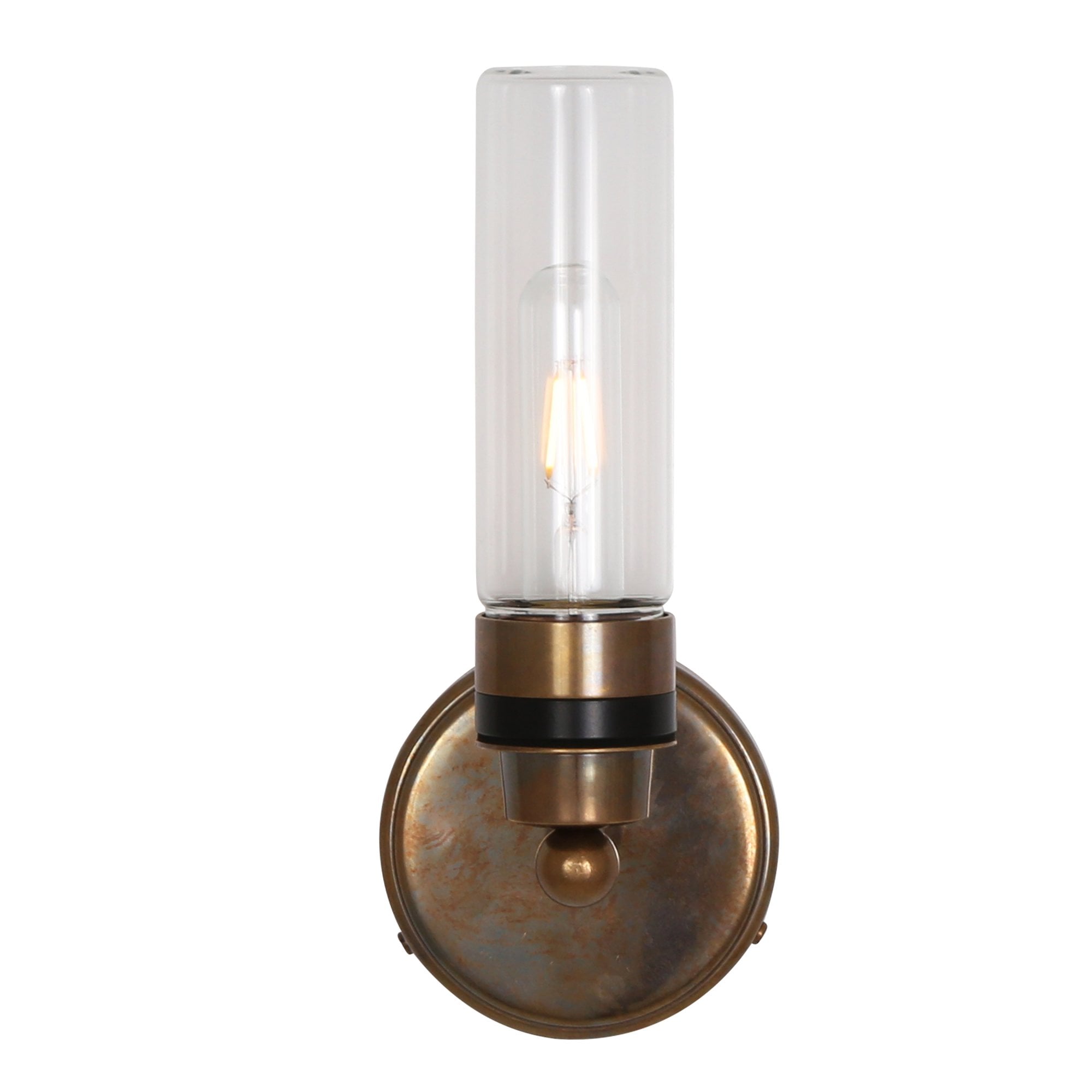 Firth Wall Light, Antique Brass, Clear