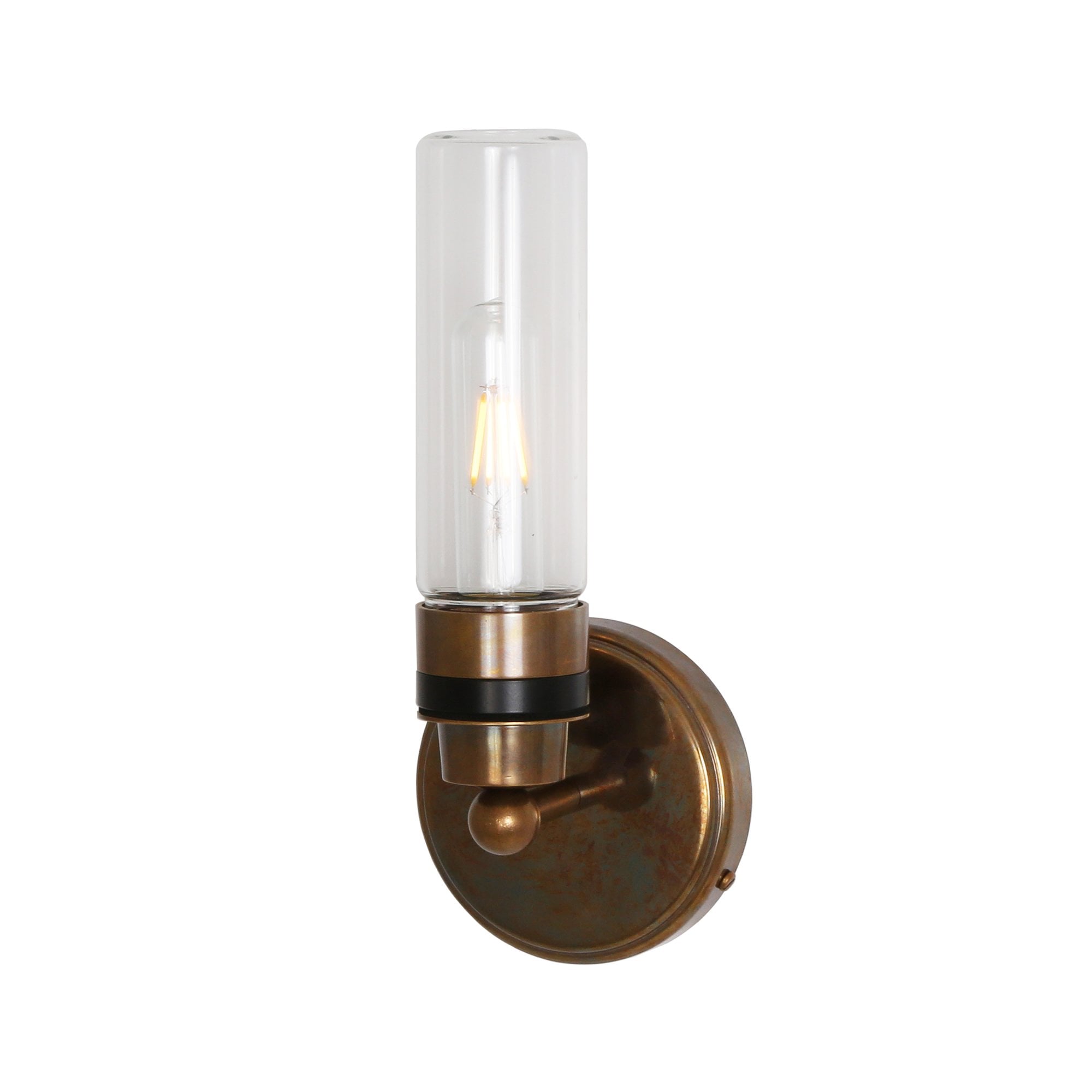 Firth Wall Light, Antique Brass, Clear