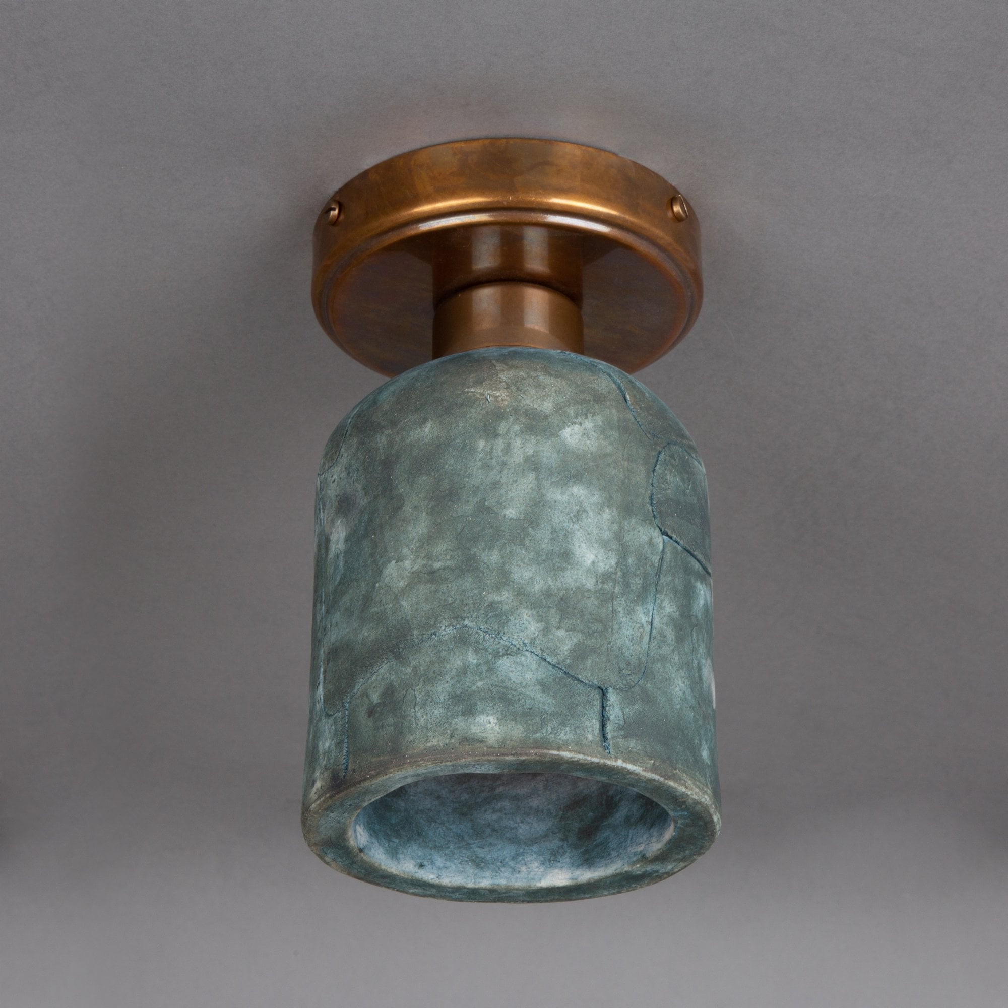 Osier Ceiling Light - Blue Earth, Antique Brass