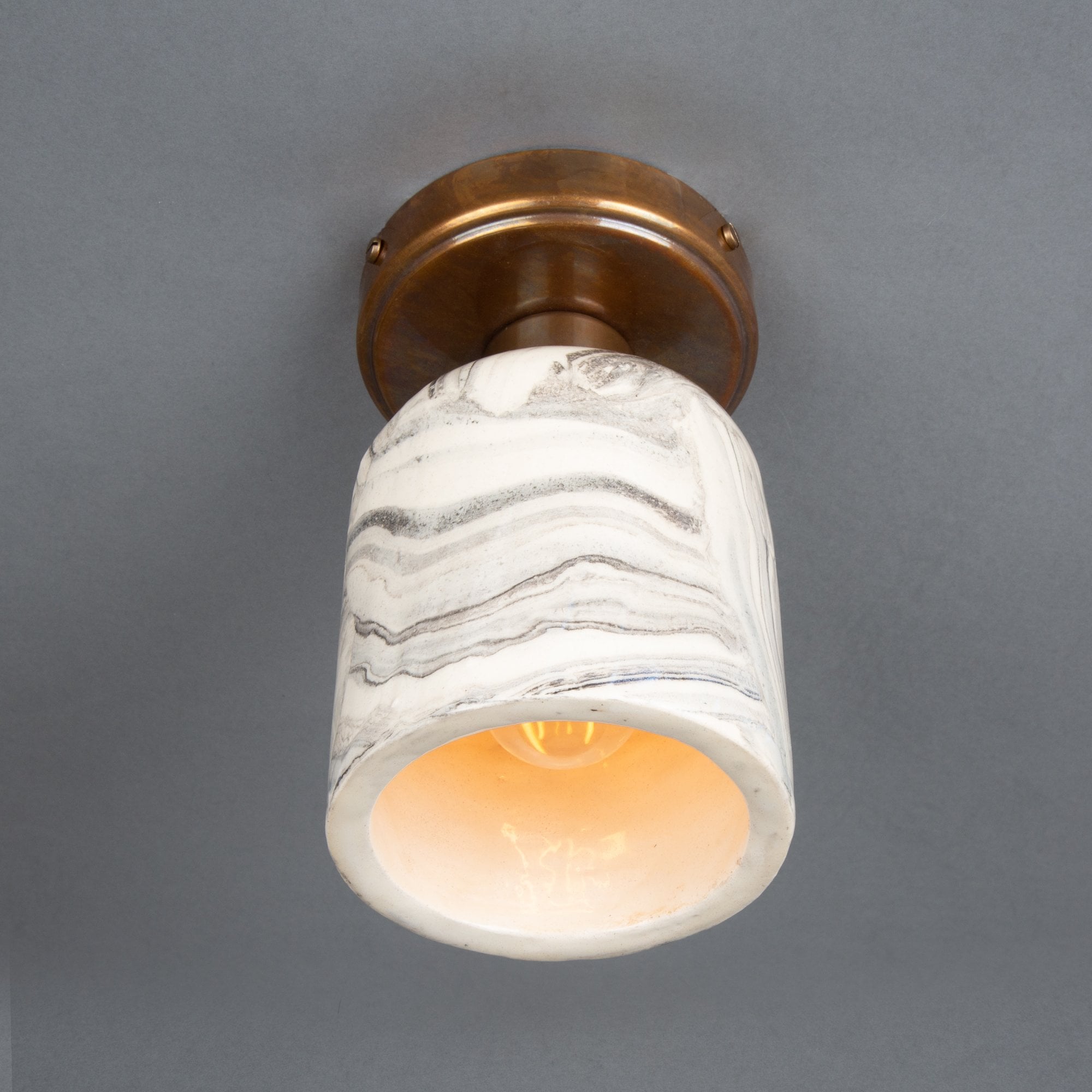 Osier Ceiling Light - Marbled, Antique Brass