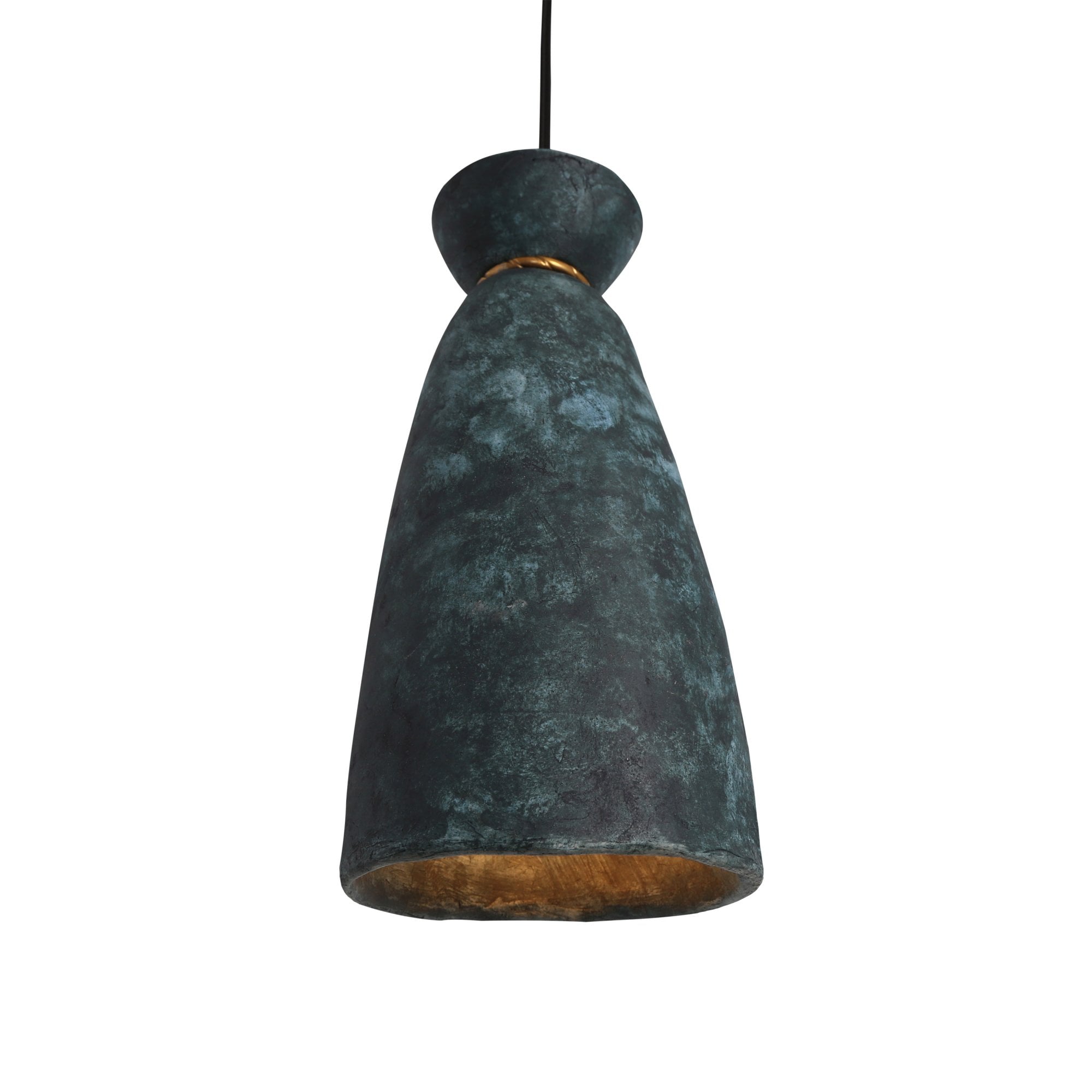 Pando Pendant - Blue Earth, Antique Brass