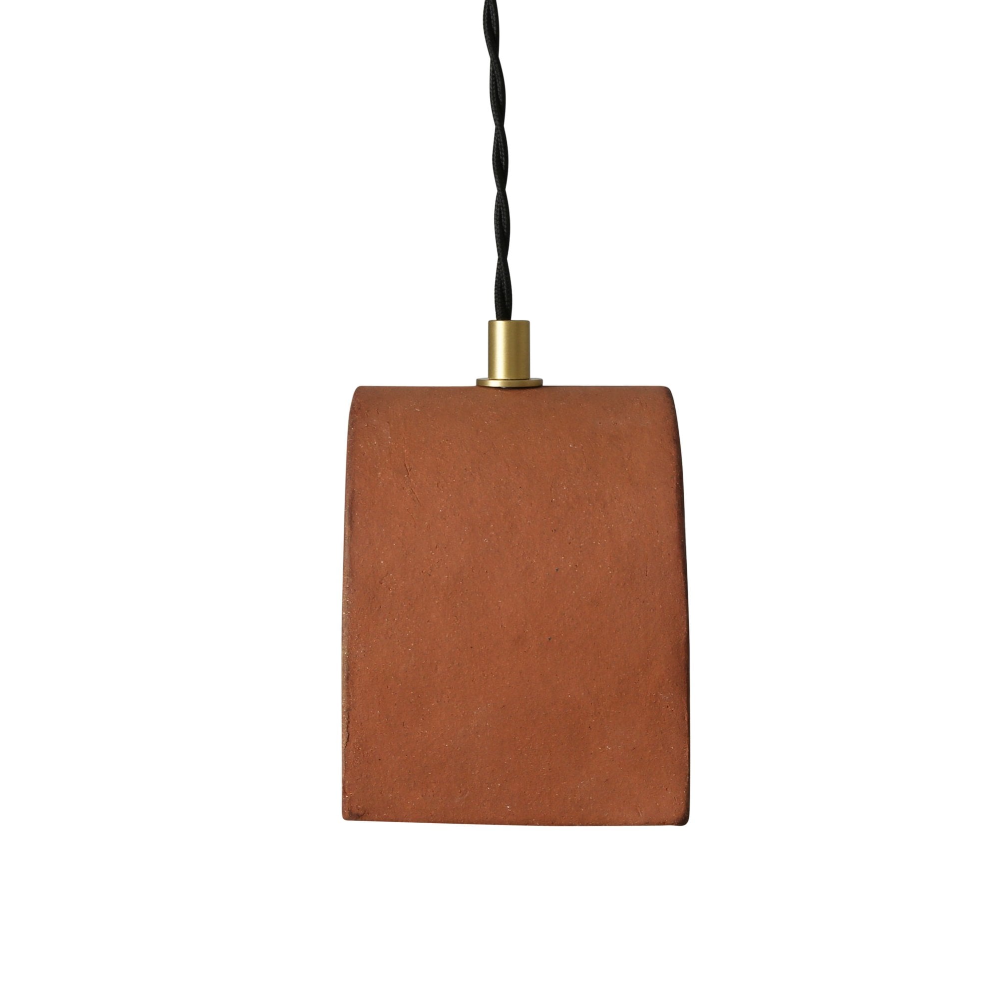 Tansy Pendant - Red Clay, Antique Brass