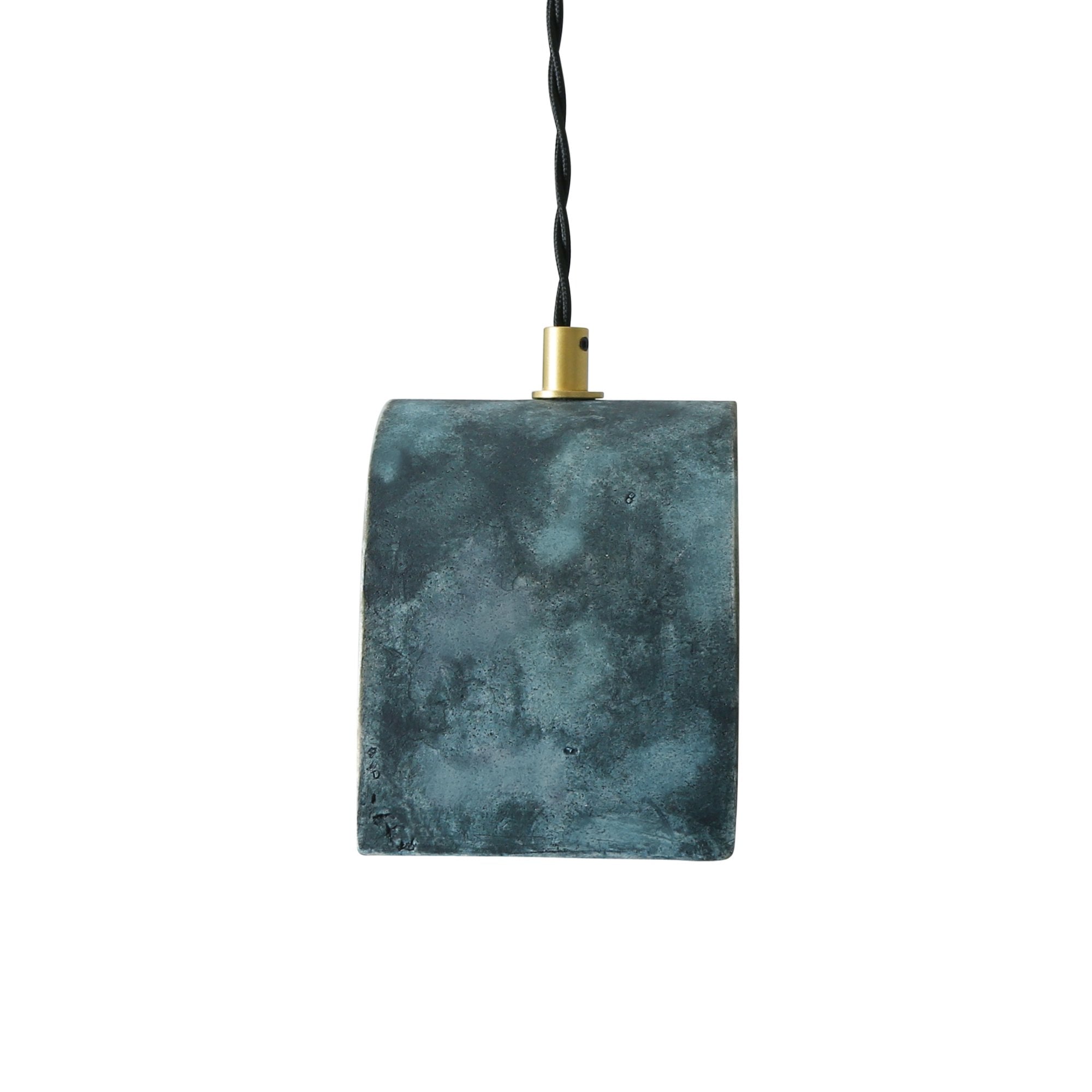 Tansy Pendant - Blue Clay, Antique Brass